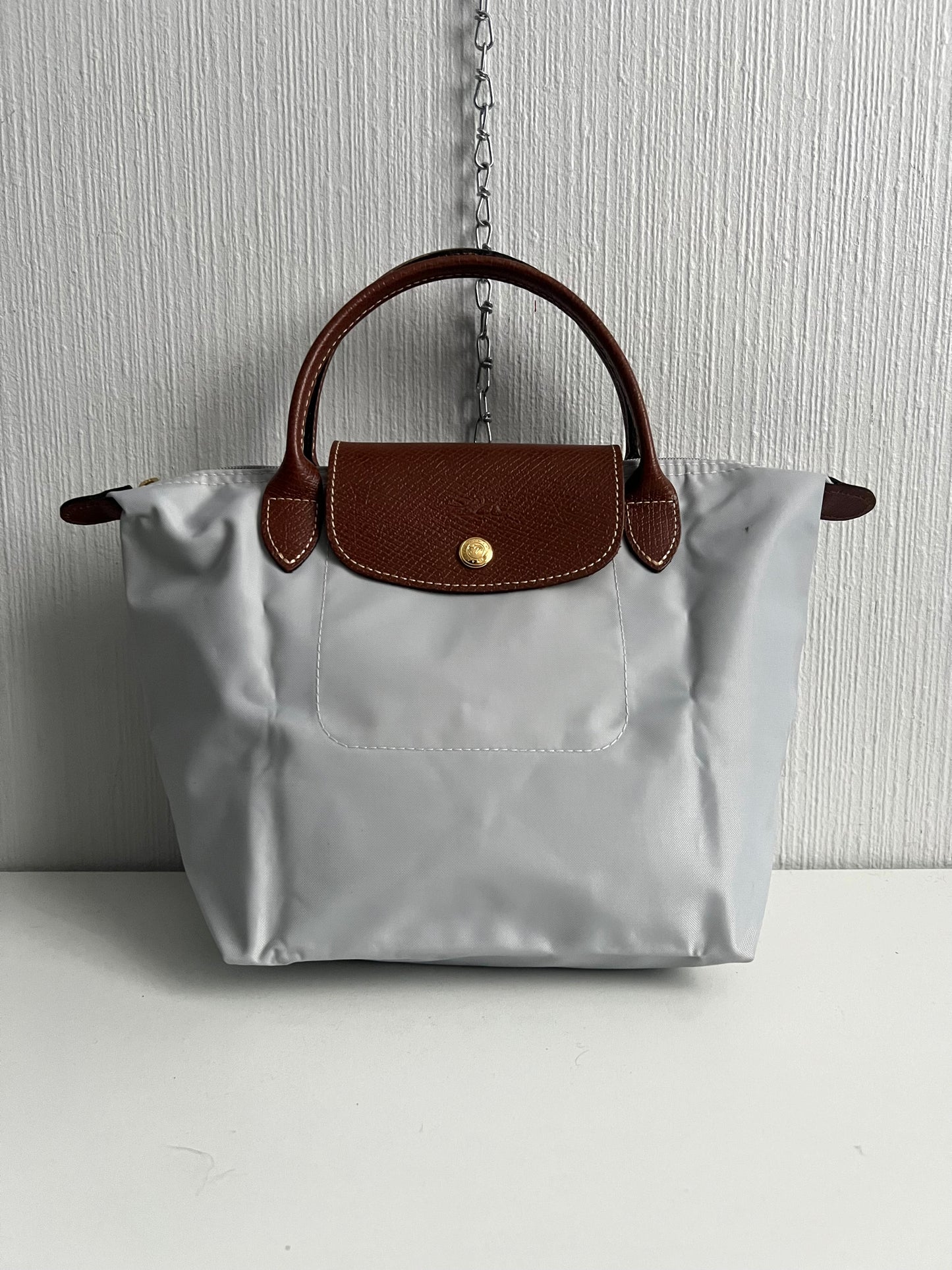 Longchamp Le Pliage Type S Modele Depose Grayish Blue Foldable Tote Bag