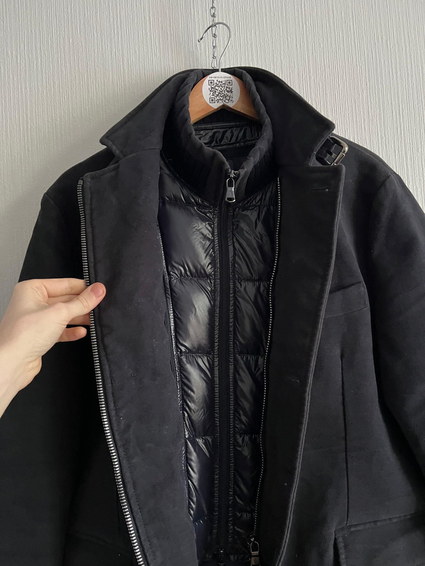Moncler Claude Black Cotton Down Blazer Mens Jacket