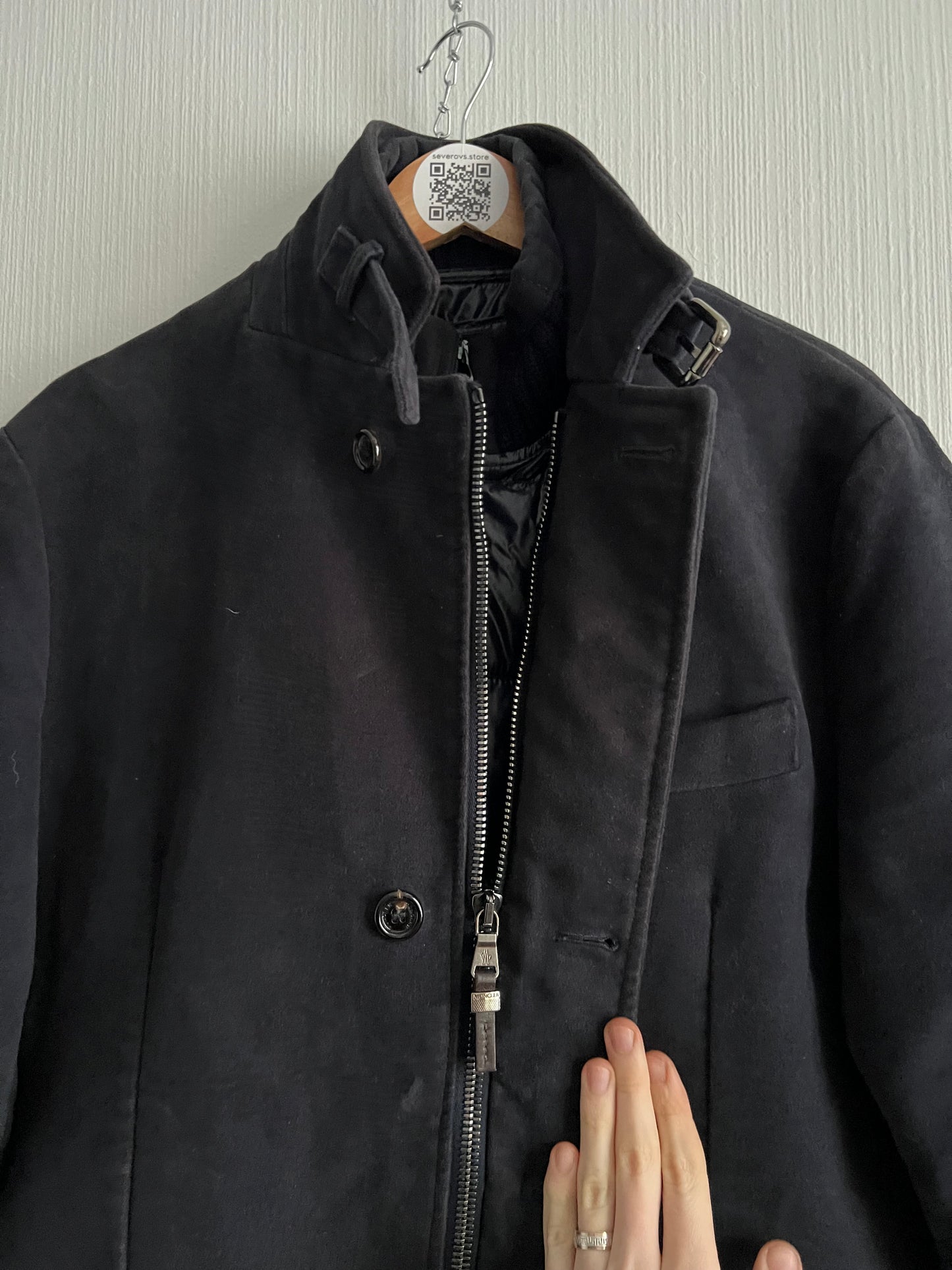 Moncler Claude Black Cotton Down Blazer Mens Jacket
