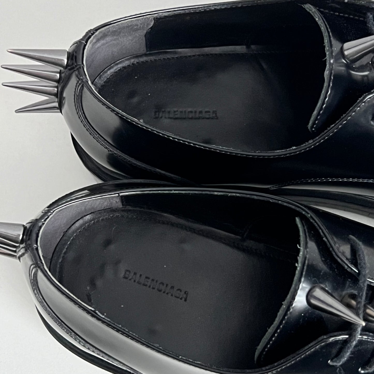 Balenciaga Spiked Derby Men’s Black Leather Shoes