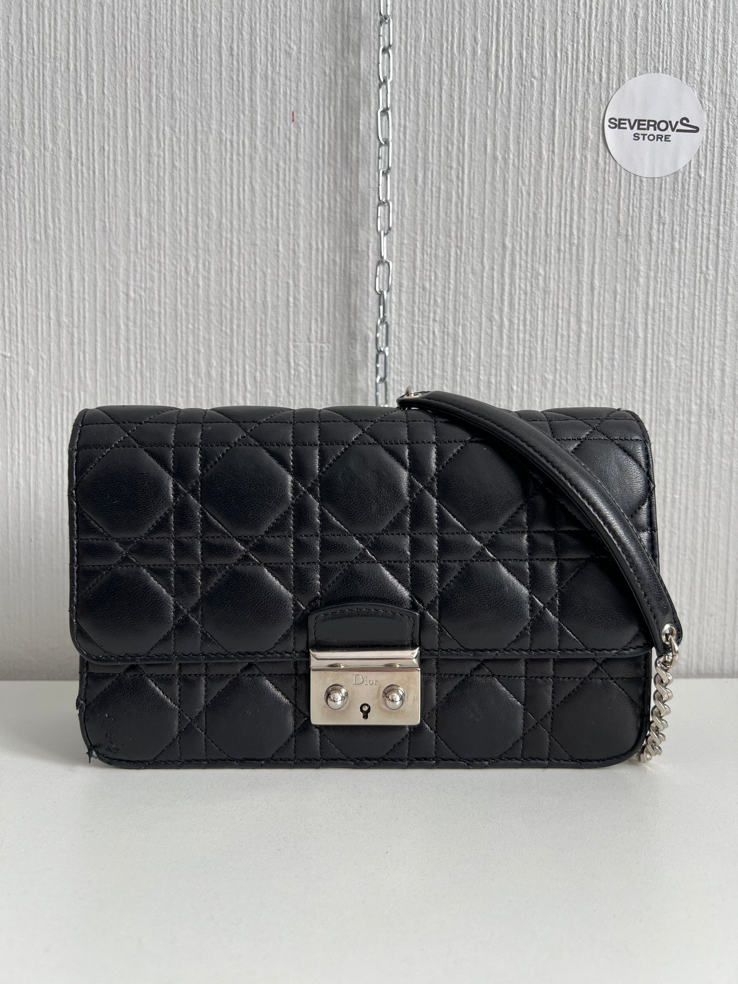 Christian Dior Black Cannage Quilted Miss Dior Clutch Bag