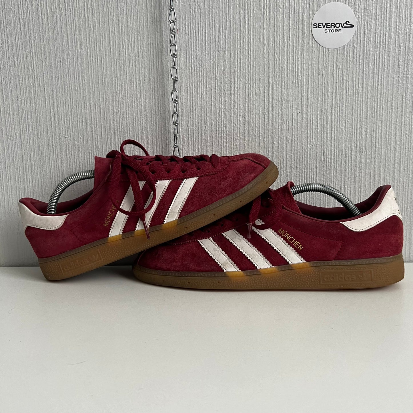 Adidas Munchen Burgundy Suede Mens Shoes