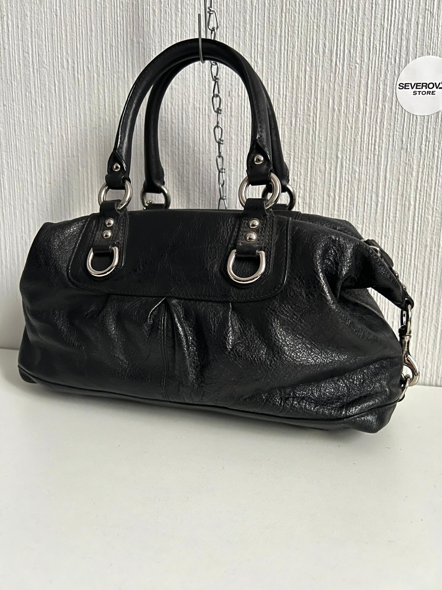 Coach Ashley Black Leather Shoulder Bag