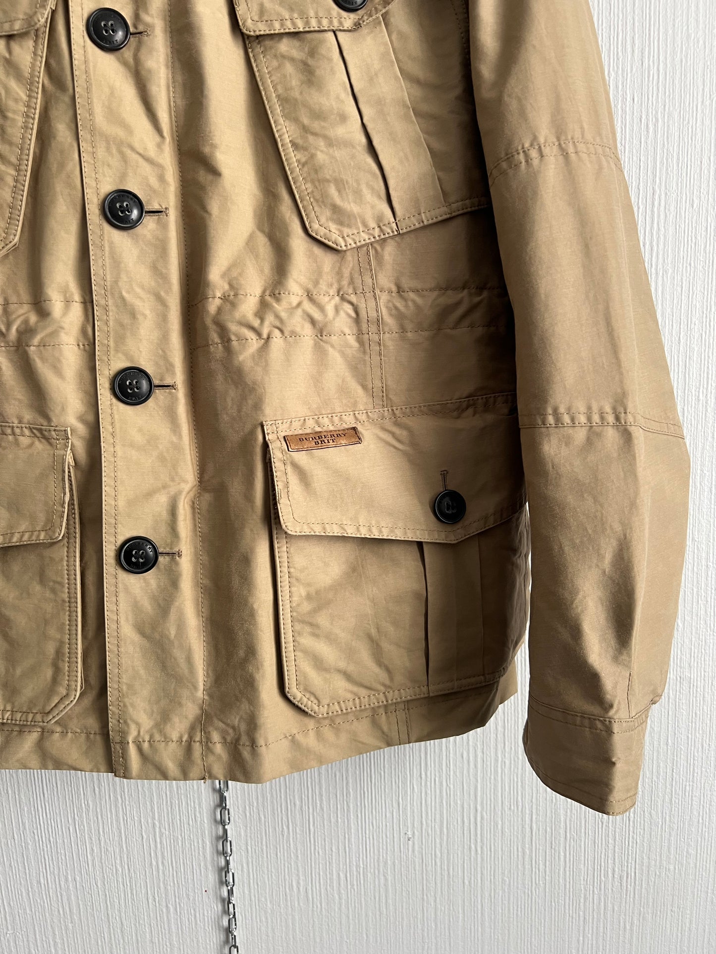 Burberry Brit Camel Cotton Safari Parka Field Jacket