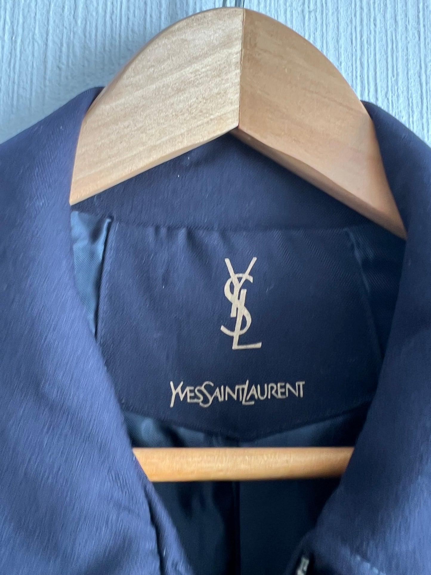 Yves Saint Laurent Vintage Navy Wool Bomber Jacket