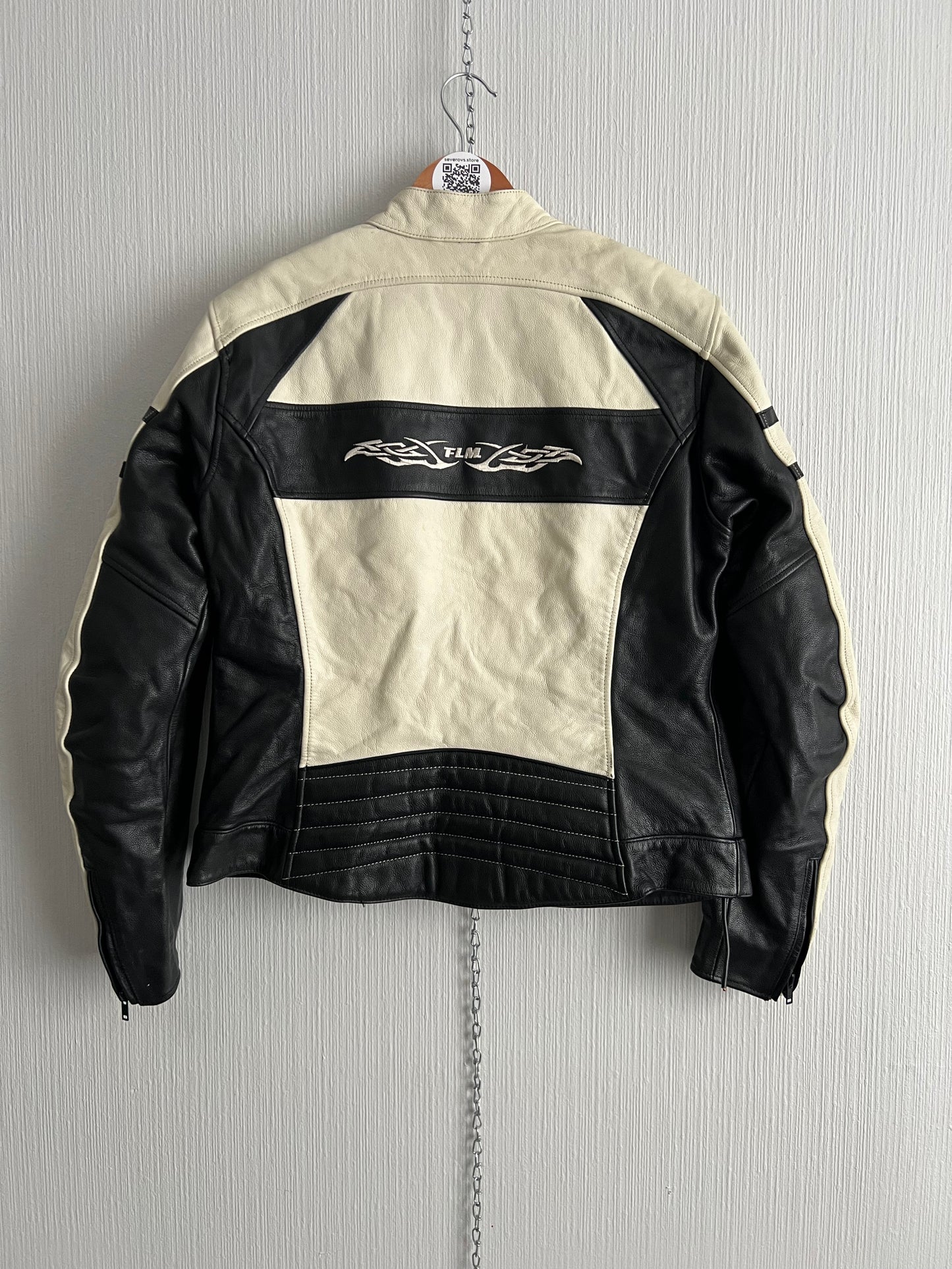 Rare Real Leather Racing Jacket Tribal Patterns