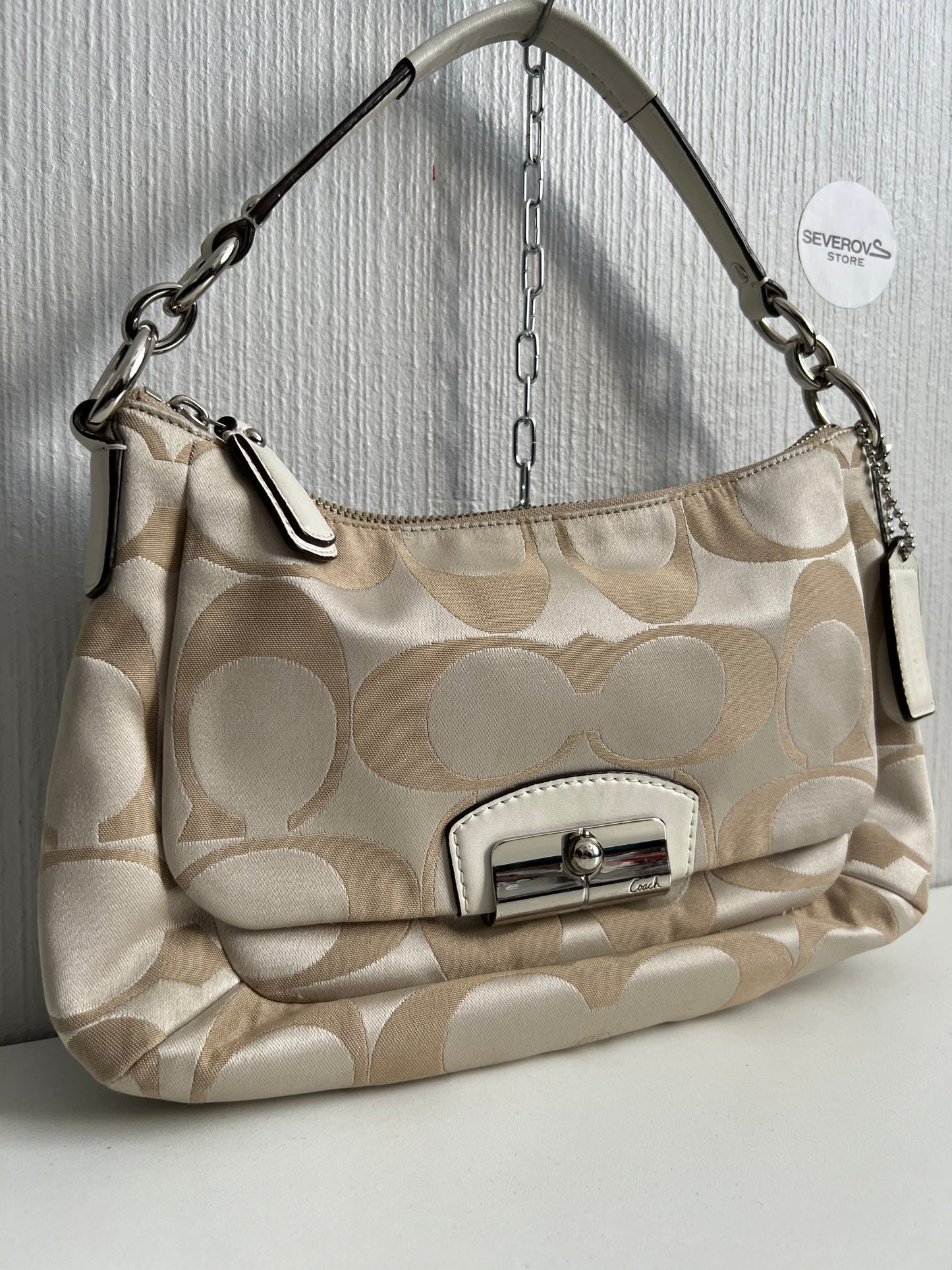 Coach Cream Canvas Kristin Hobo Bag