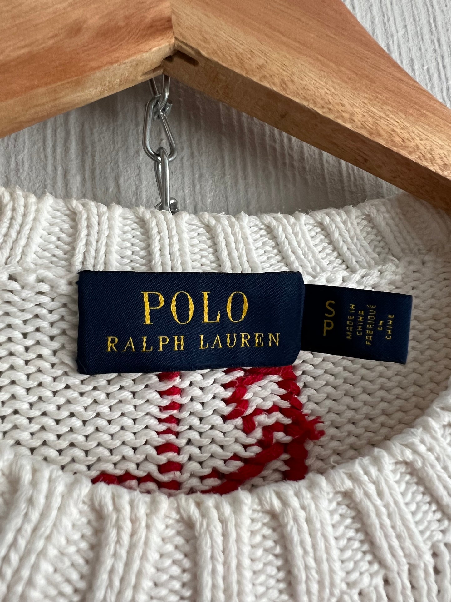 Polo Ralph Lauren American Flag Beach Women’s Sweater in White Ivory