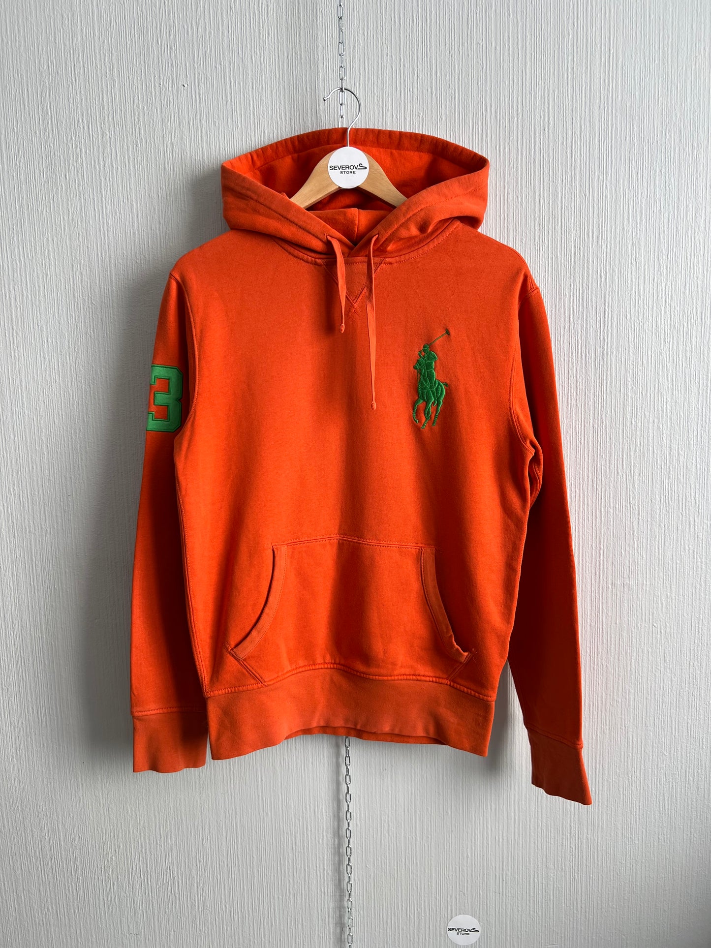 Polo Ralph Lauren Orange Cotton Big Logo Mens Hoodie