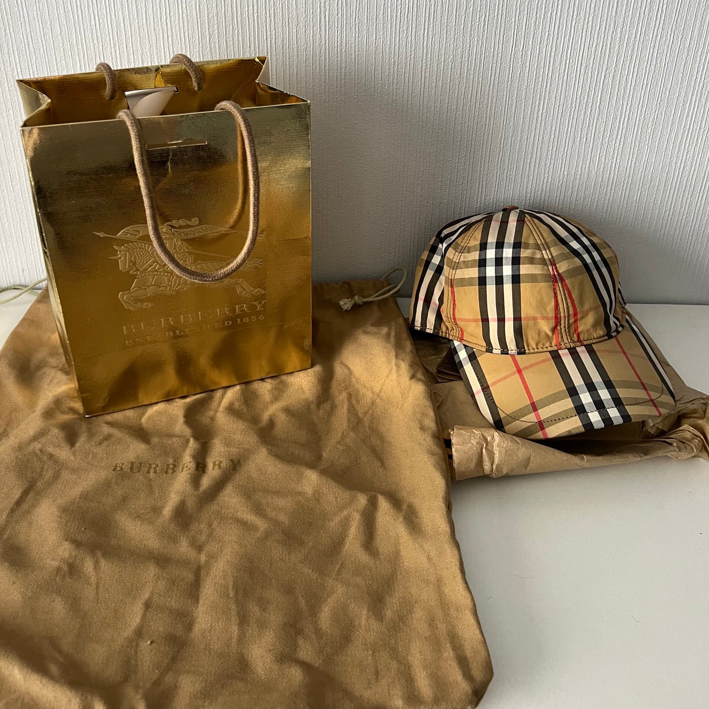 Burberry Beige Vintage Check Cotton Baseball