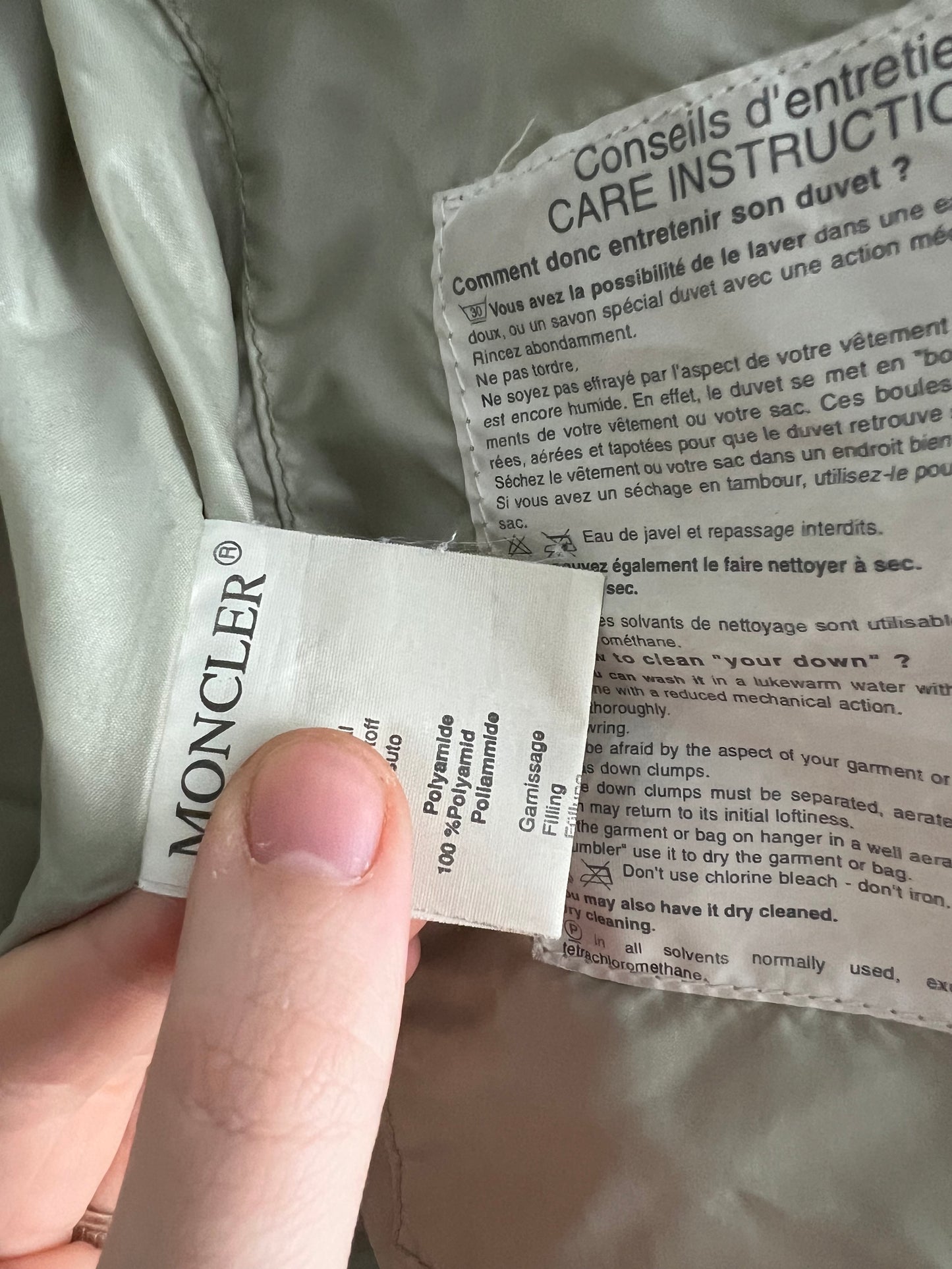 Vintage 90s Moncler Grenoble Beige Puffer Down Mens Jacket