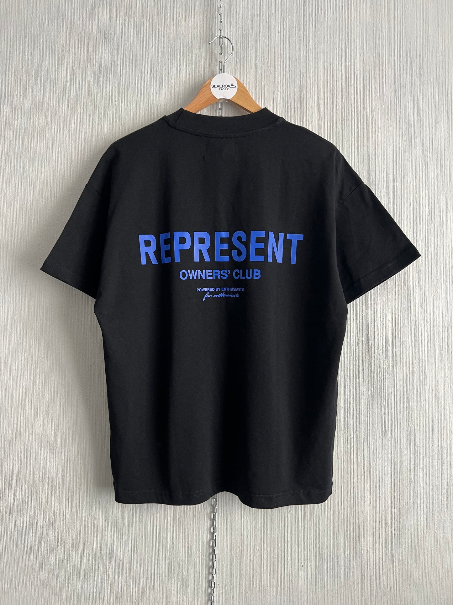 Represent Mens Black Cotton T-shirt