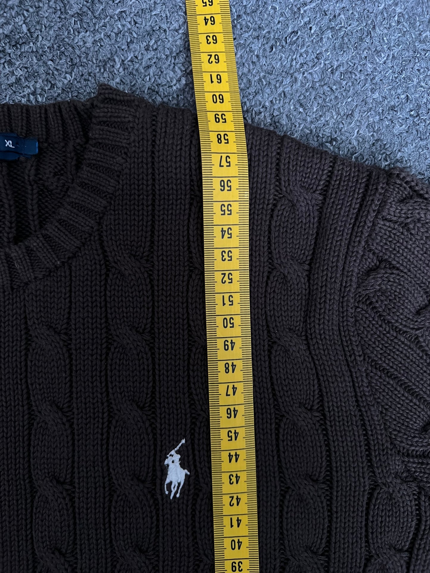 Polo Ralph Lauren Cable Knit Brown Cotton Jumper