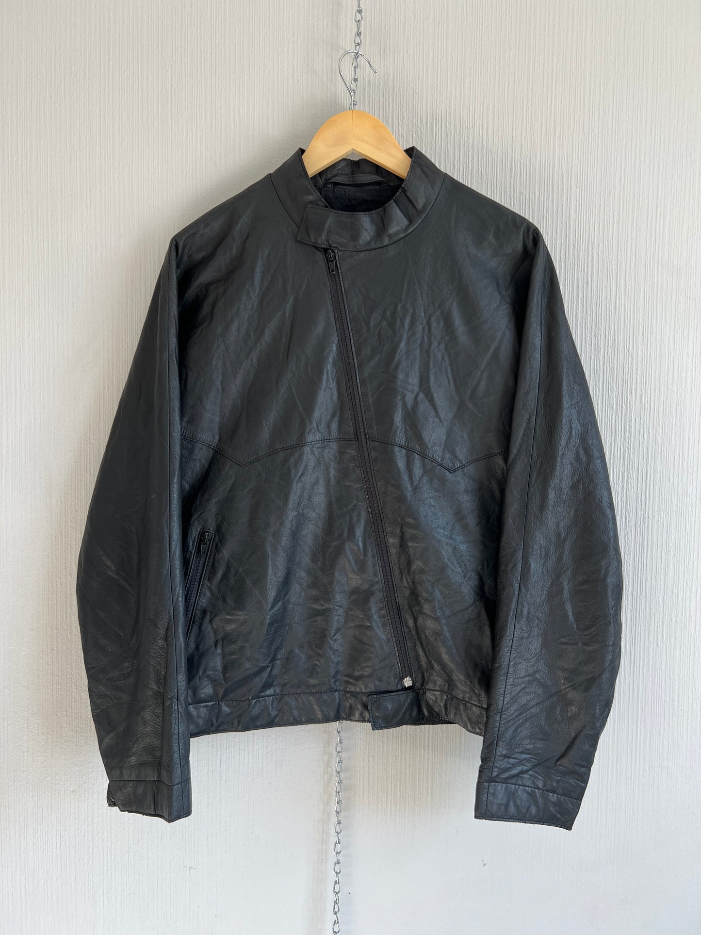 Levi’s Asymmetrical Crinkled Real Leather Jacket
