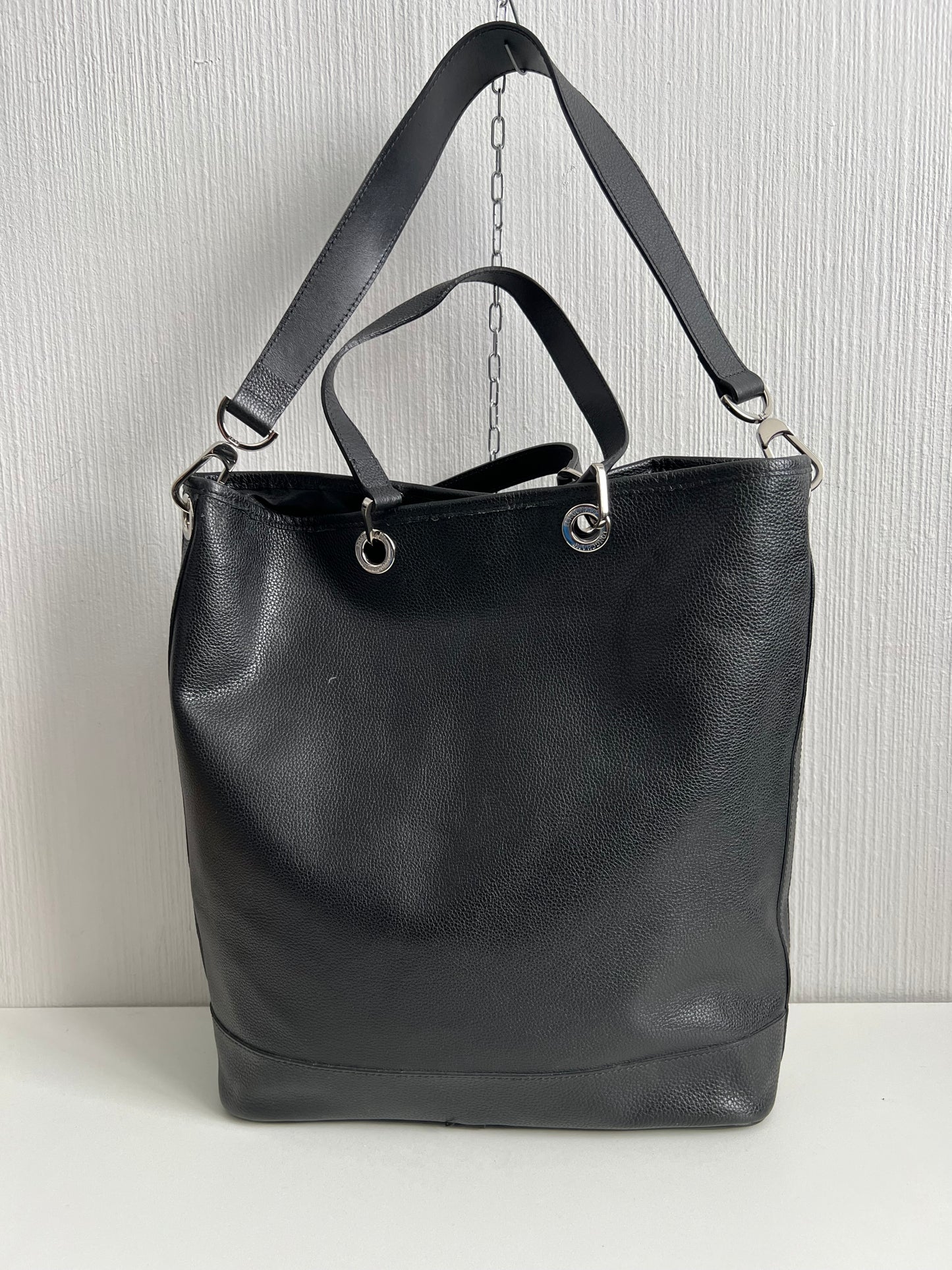 Longchamp Black Leather Tote Bag
