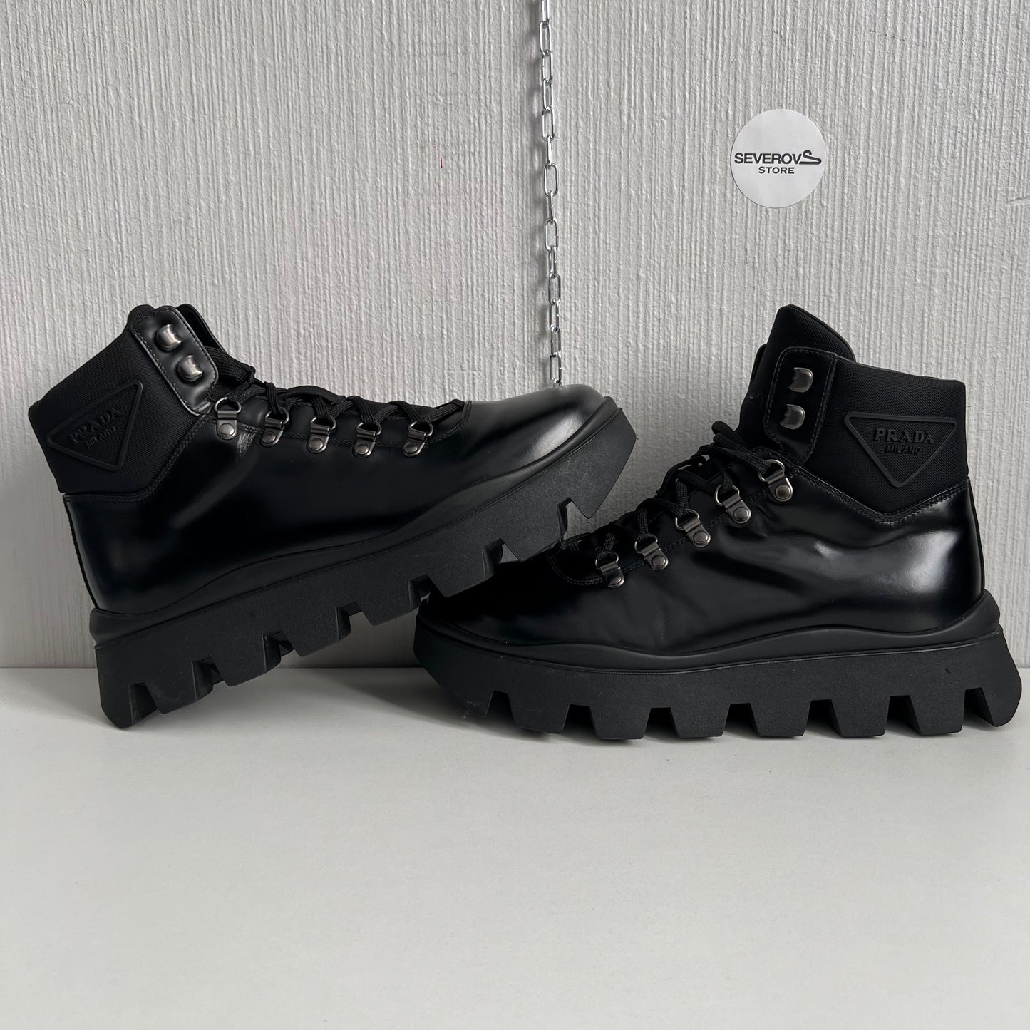 Prada Brushed Spazzolato Leather Brixxen Boots