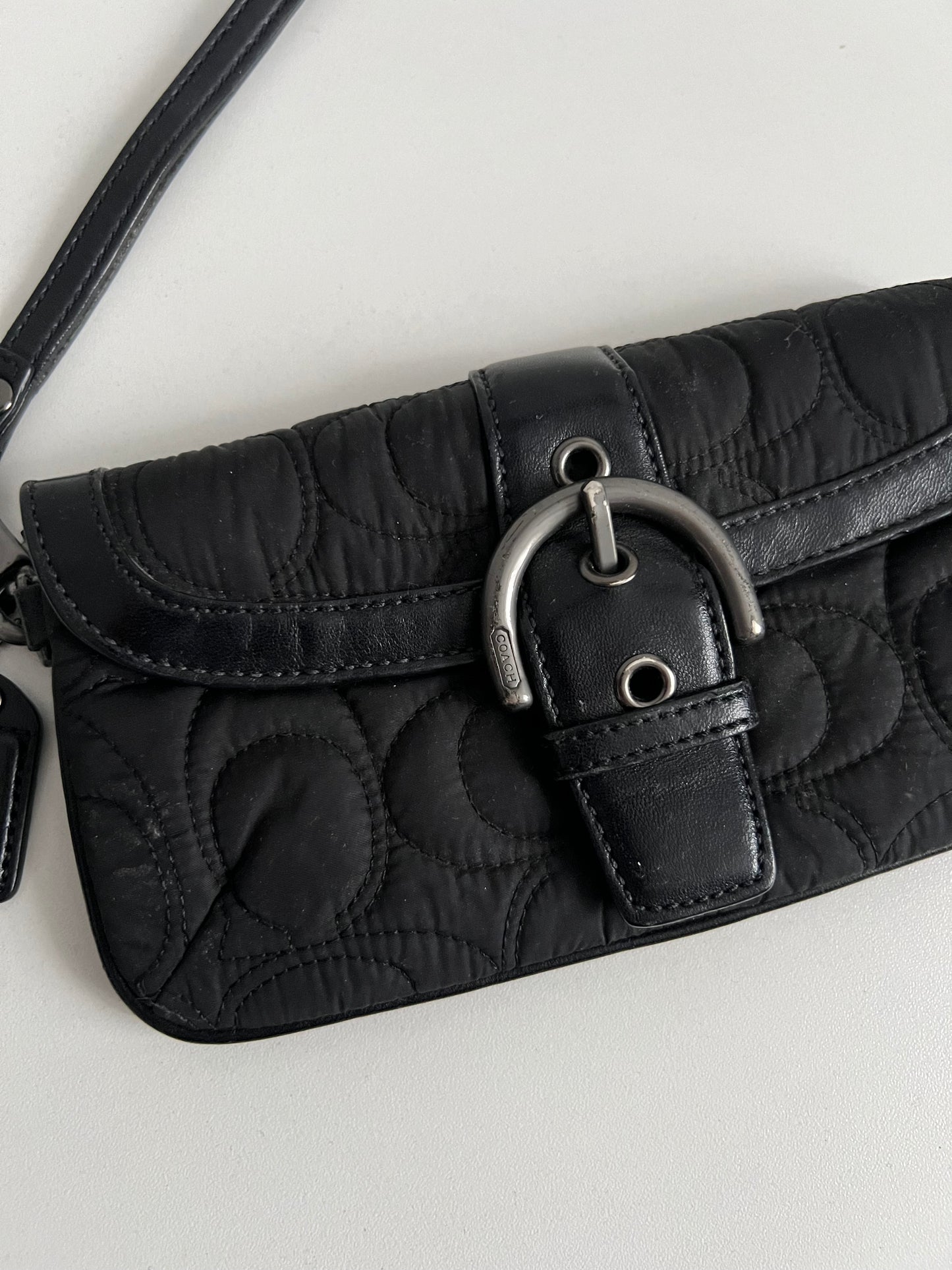 Coach Black Quilted Wristlet Wallet Wrist Bag