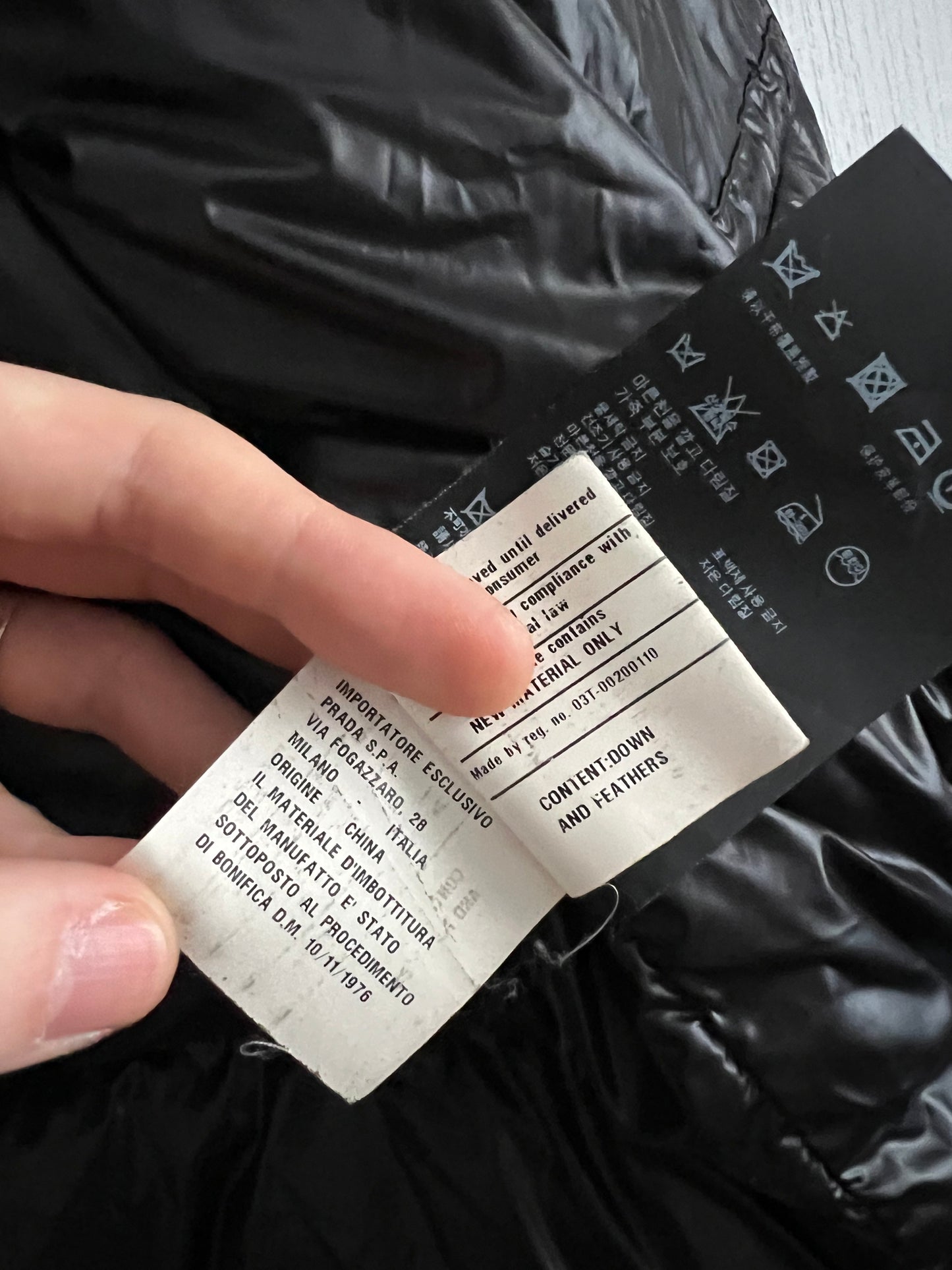 Prada Milano Black Nylon Down Puffer Jacket