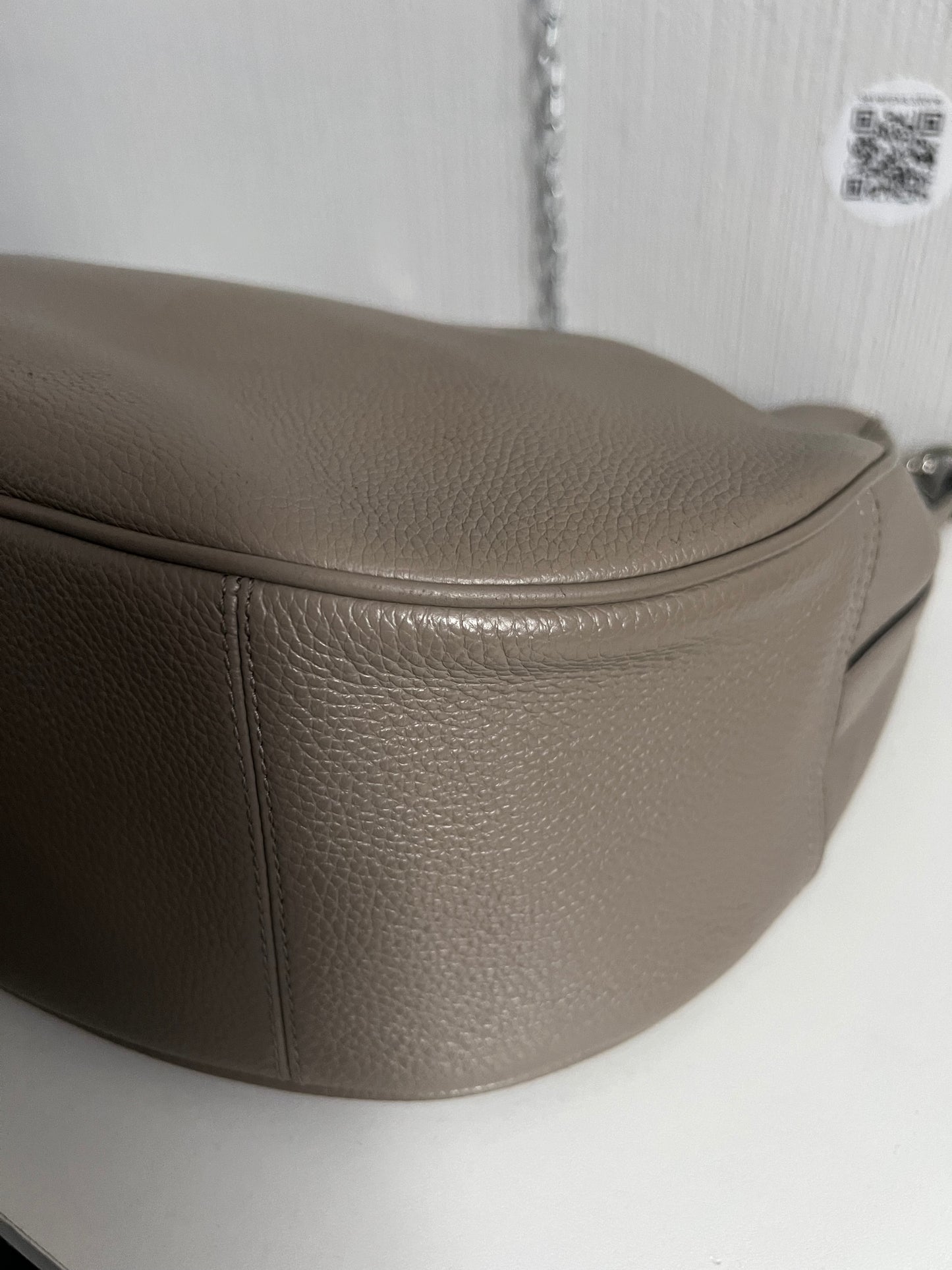 Coach Pebbled Leather Gray Large Handbag Hobo Purse