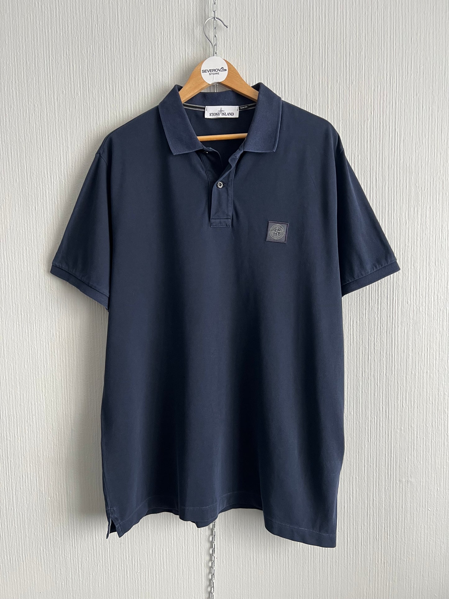 Stone Island Navy Cotton Polo T-shirt