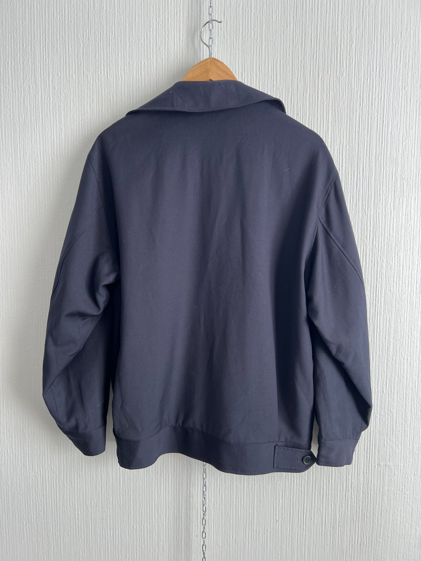 Yves Saint Laurent Vintage Navy Wool Bomber Jacket