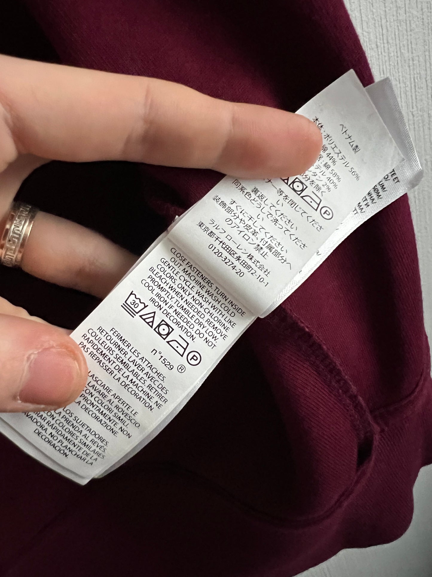 Polo Ralph Lauren Burgundy Mens Zip Hoodie