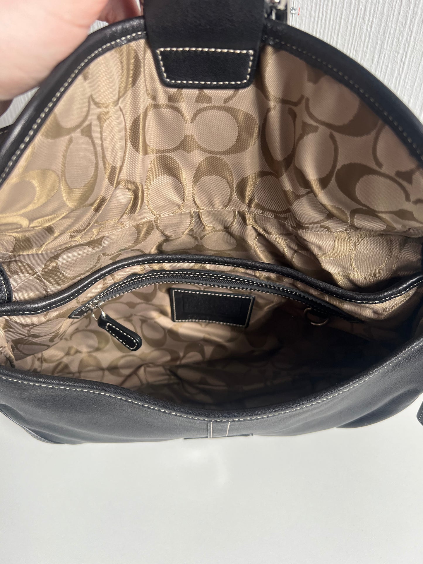 Coach Black Leather Buckle Shoulder Bag