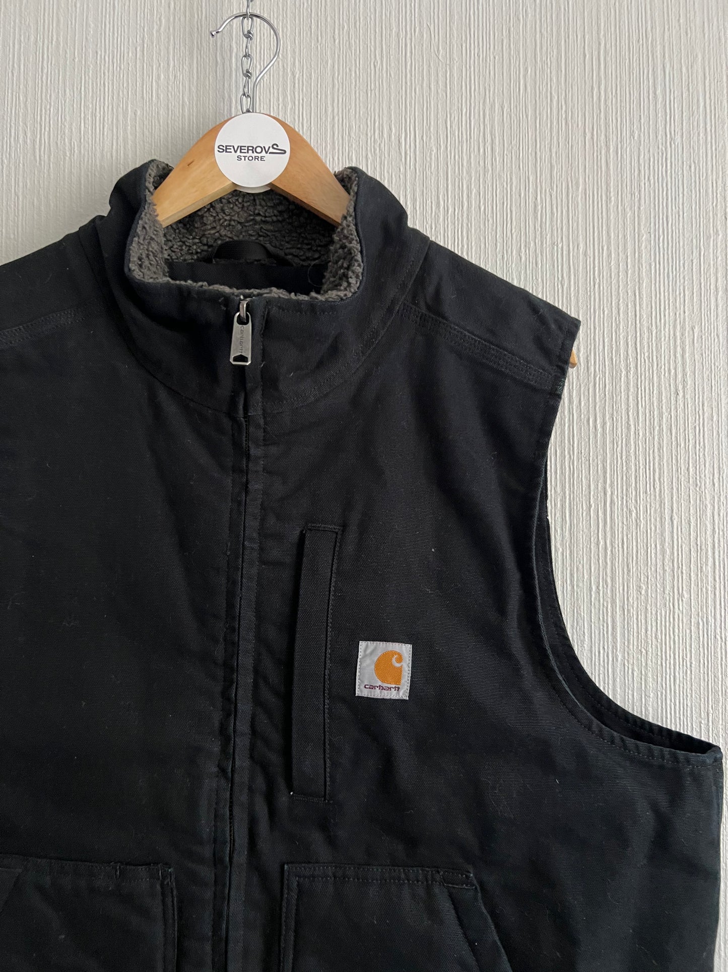 Carhartt Canvas Faux Shearling Black Vest