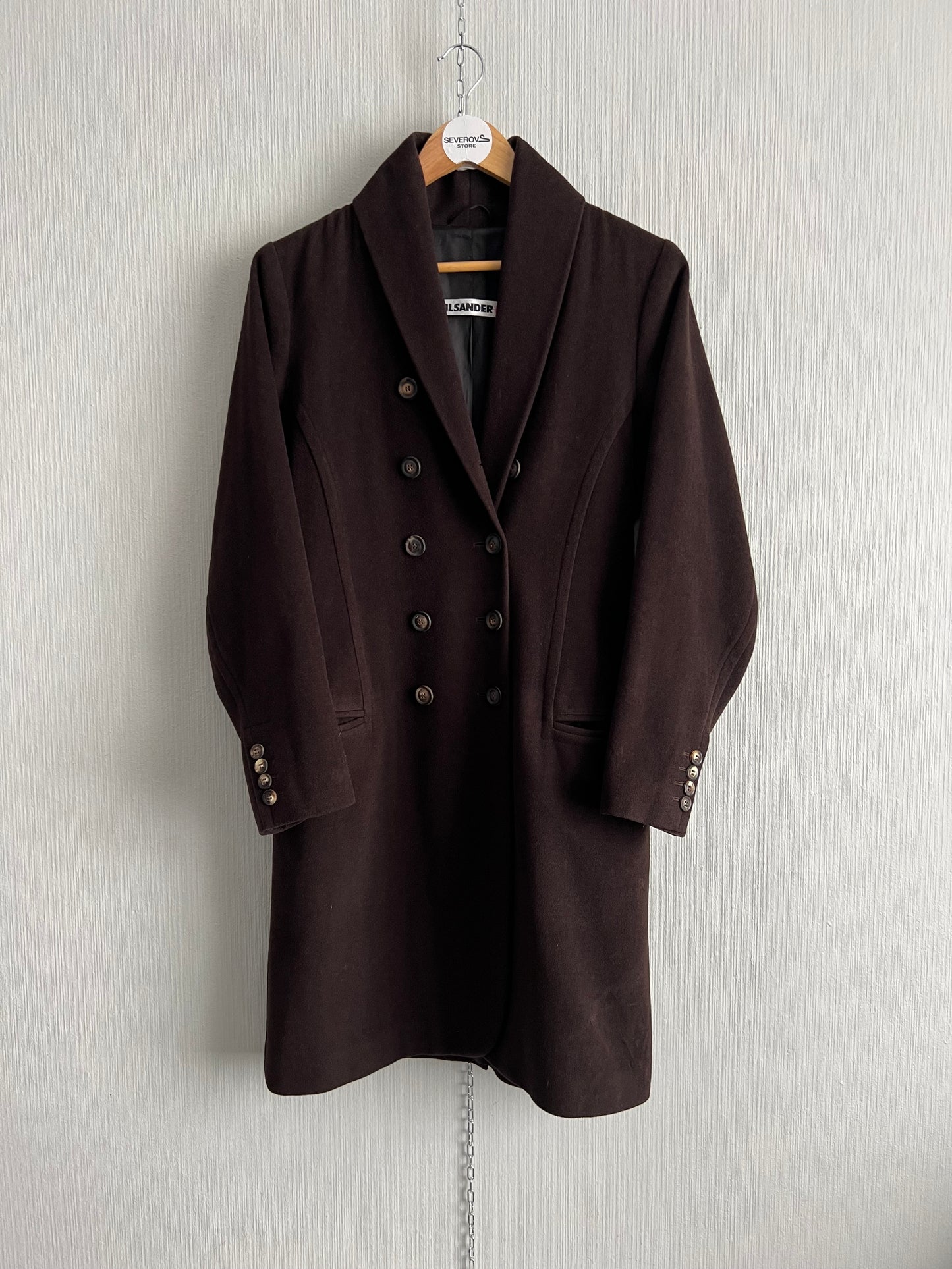 Jil Sander Vintage Cashmere Wool Blend Brown Coat