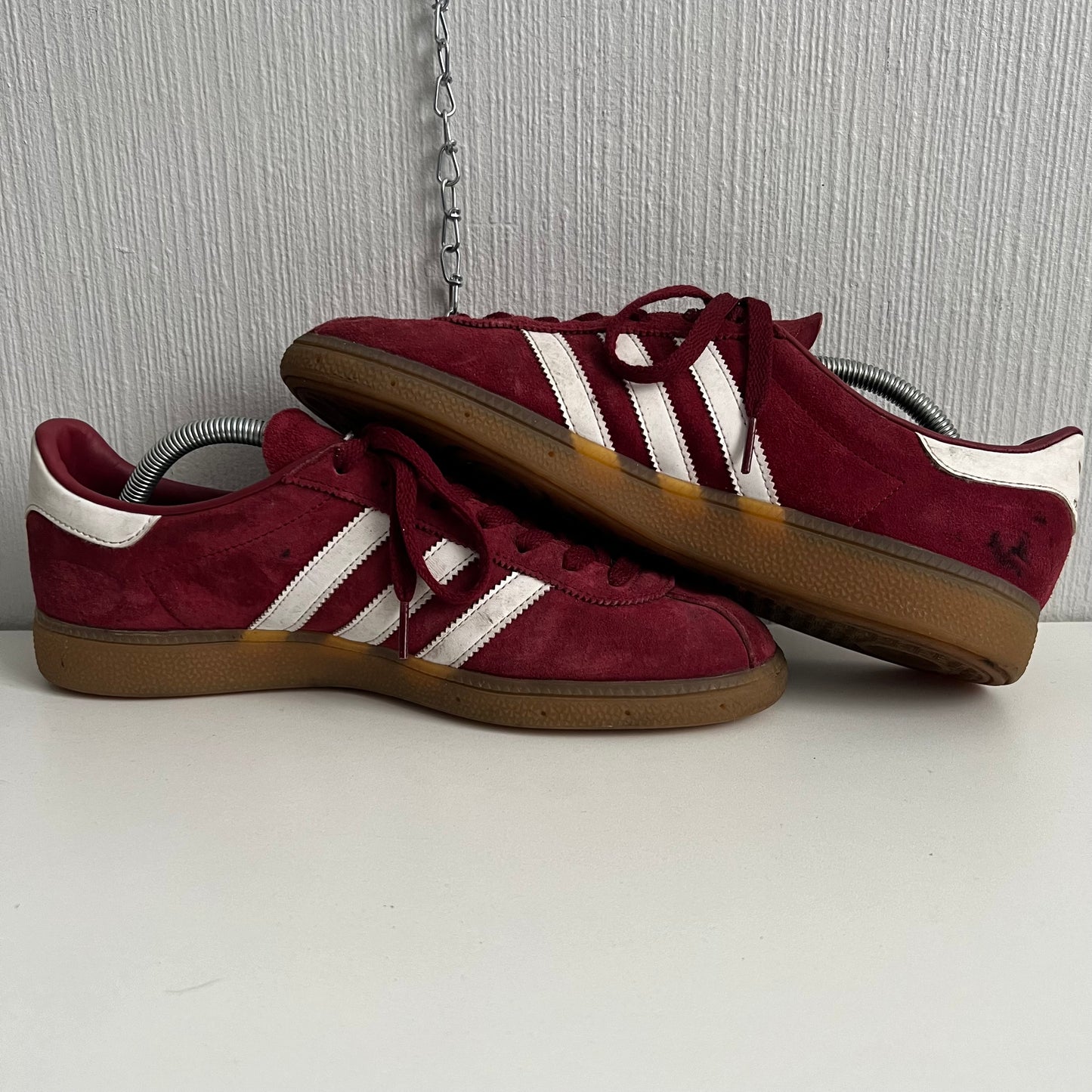 Adidas Munchen Burgundy Suede Mens Shoes
