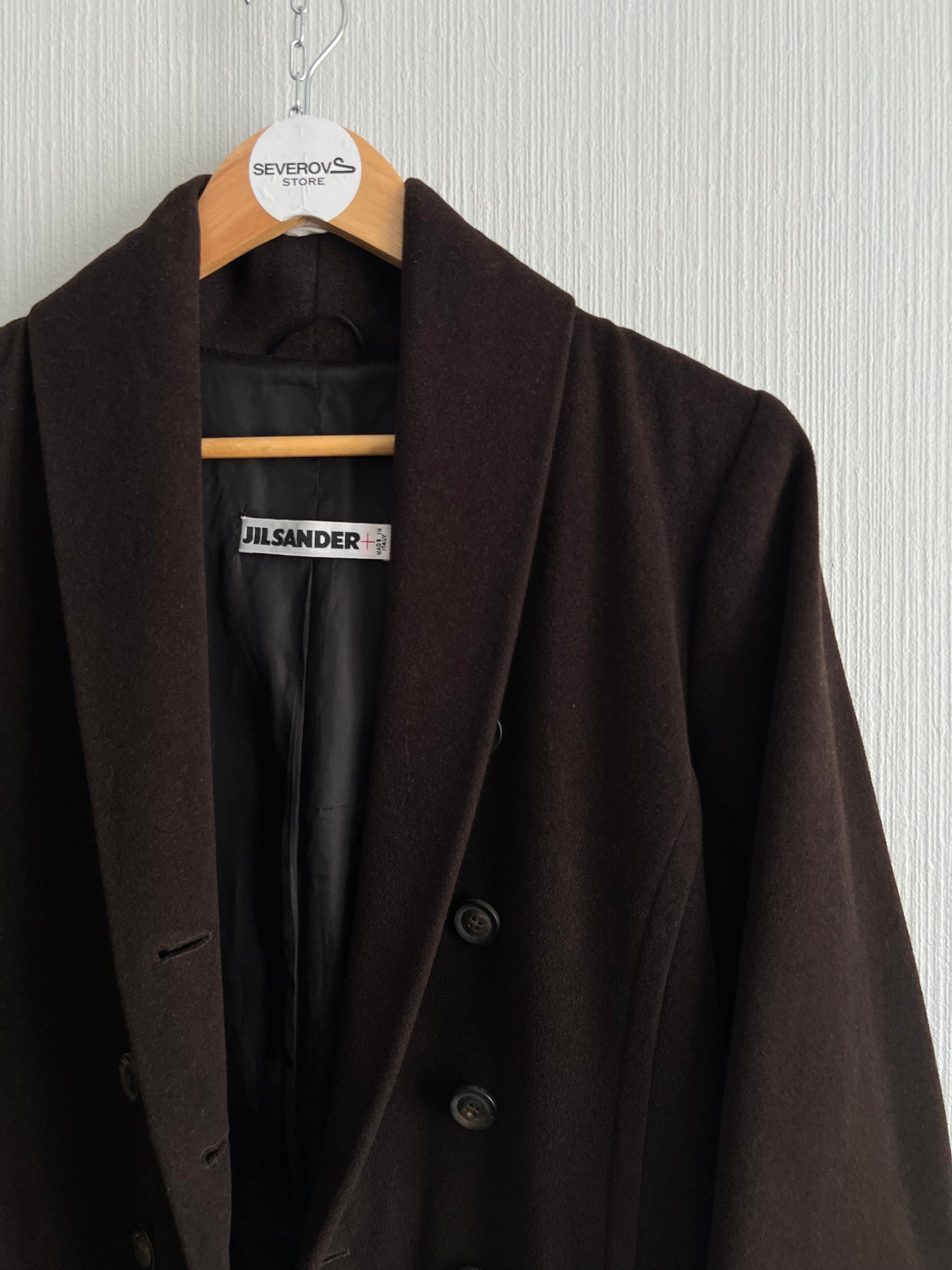 Jil Sander Vintage Cashmere Wool Blend Brown Coat