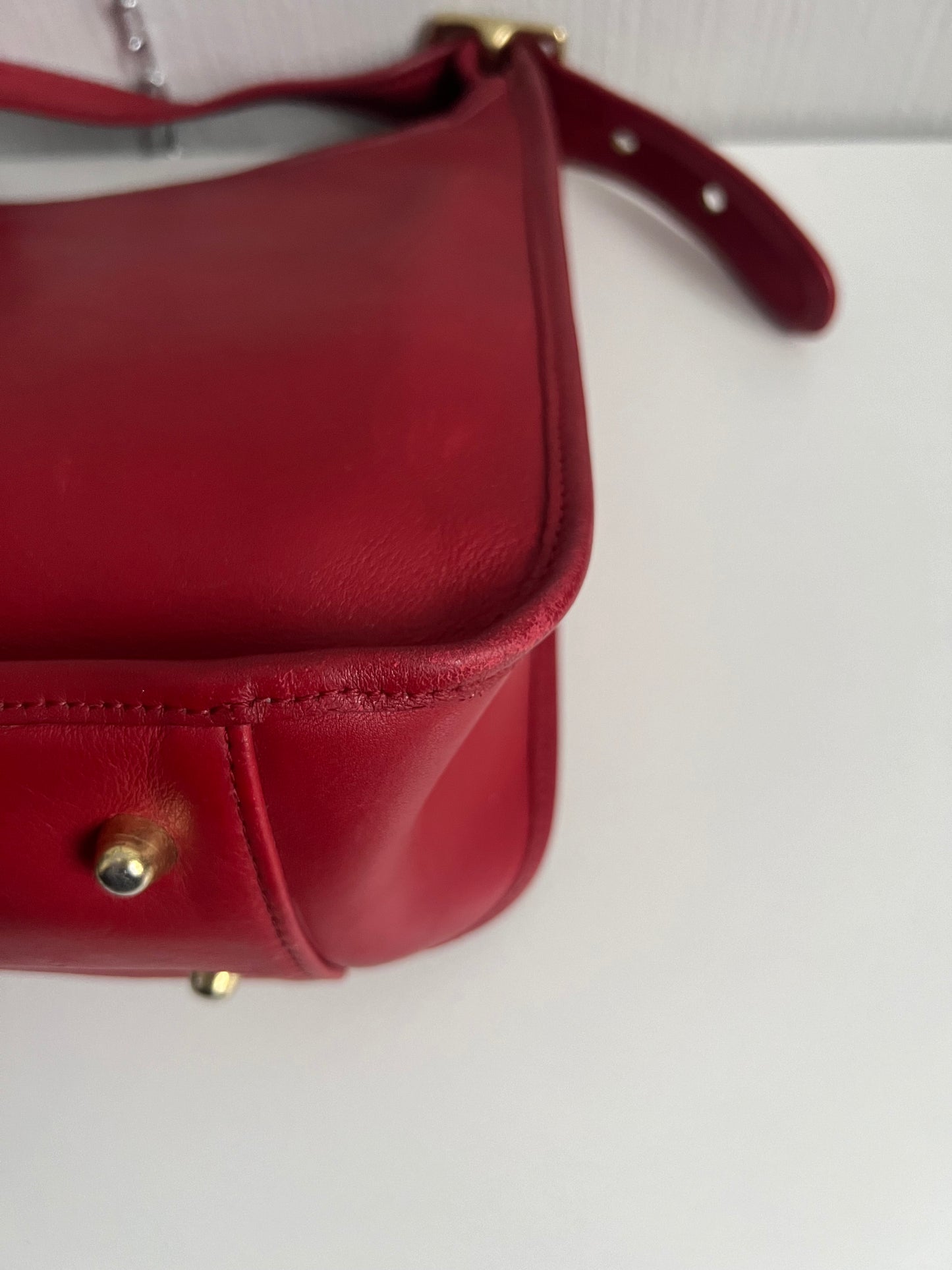 Vintage Coach Legacy Zip 9966 Made in USA Red Leather Crossbody Shoulder Bag