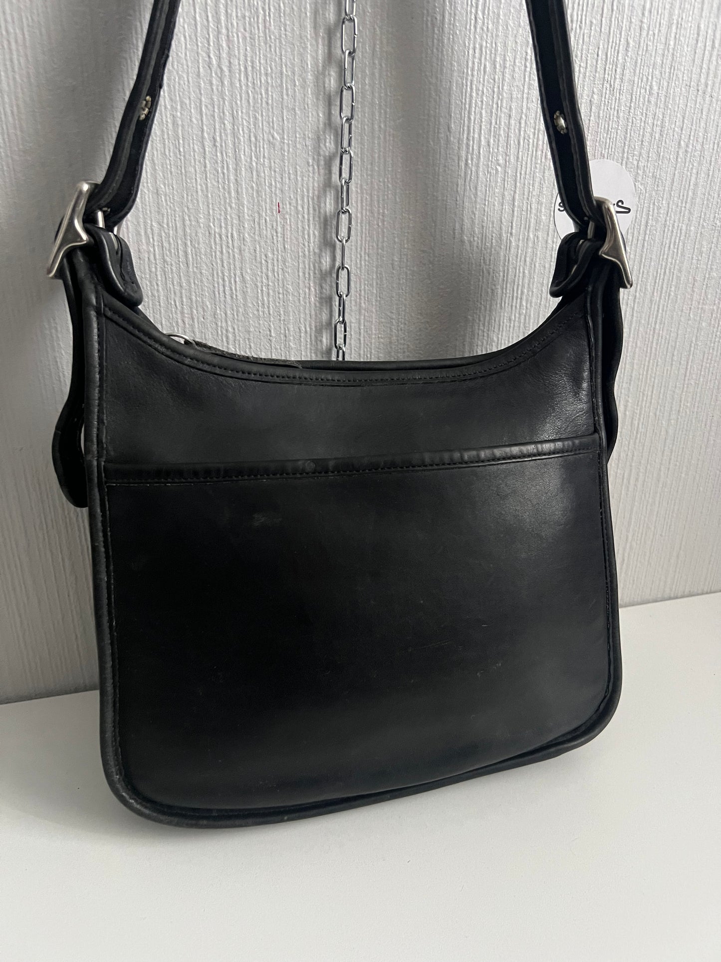 Vintage Coach Legacy Zip 9966 Made in USA Black Leather Crossbody Shoulder Bag