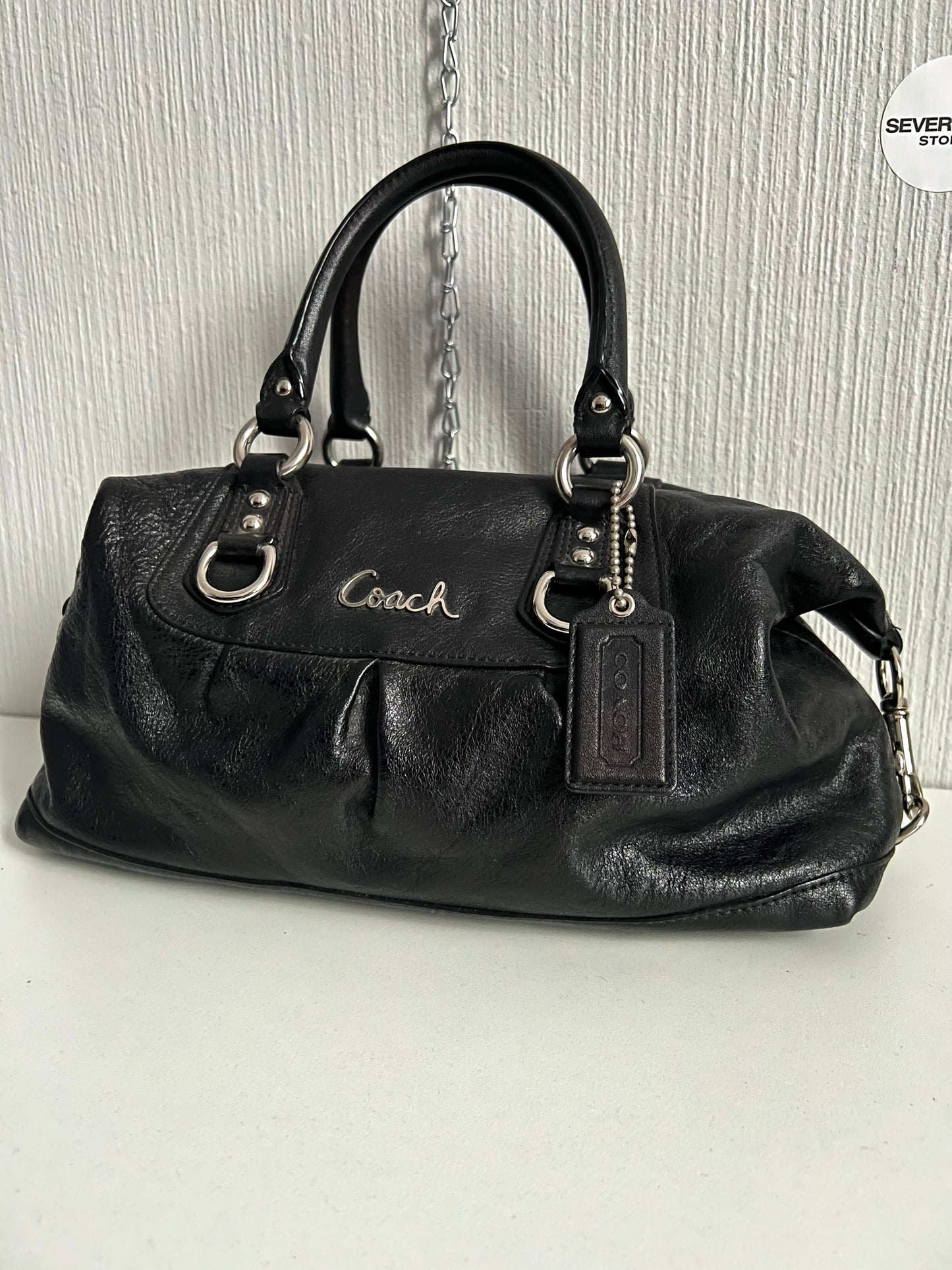 Coach Ashley Black Leather Shoulder Bag