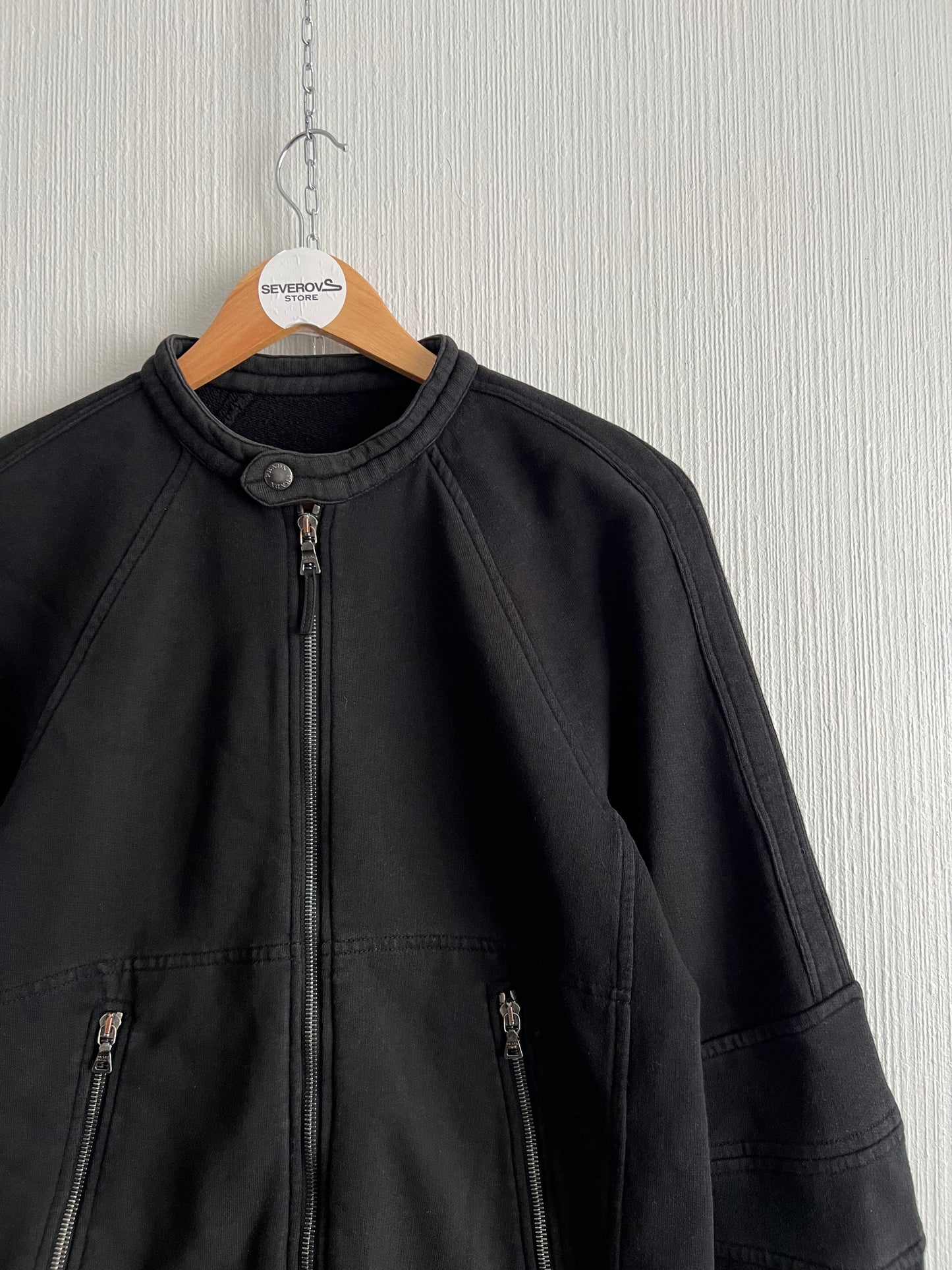 Prada Black Cotton Bomber Jacket