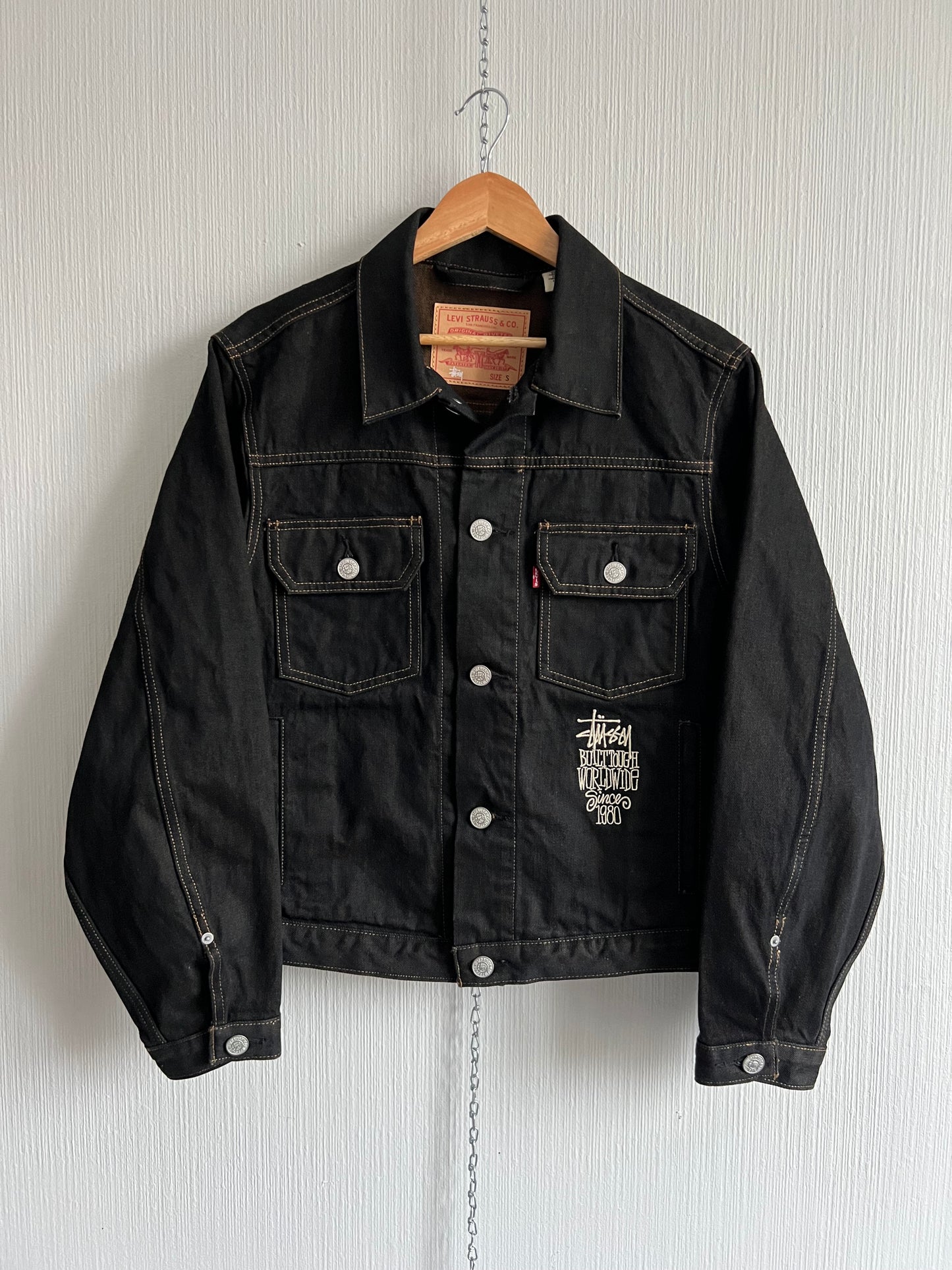 Stussy X Levis Black Denim Jacket Unisex