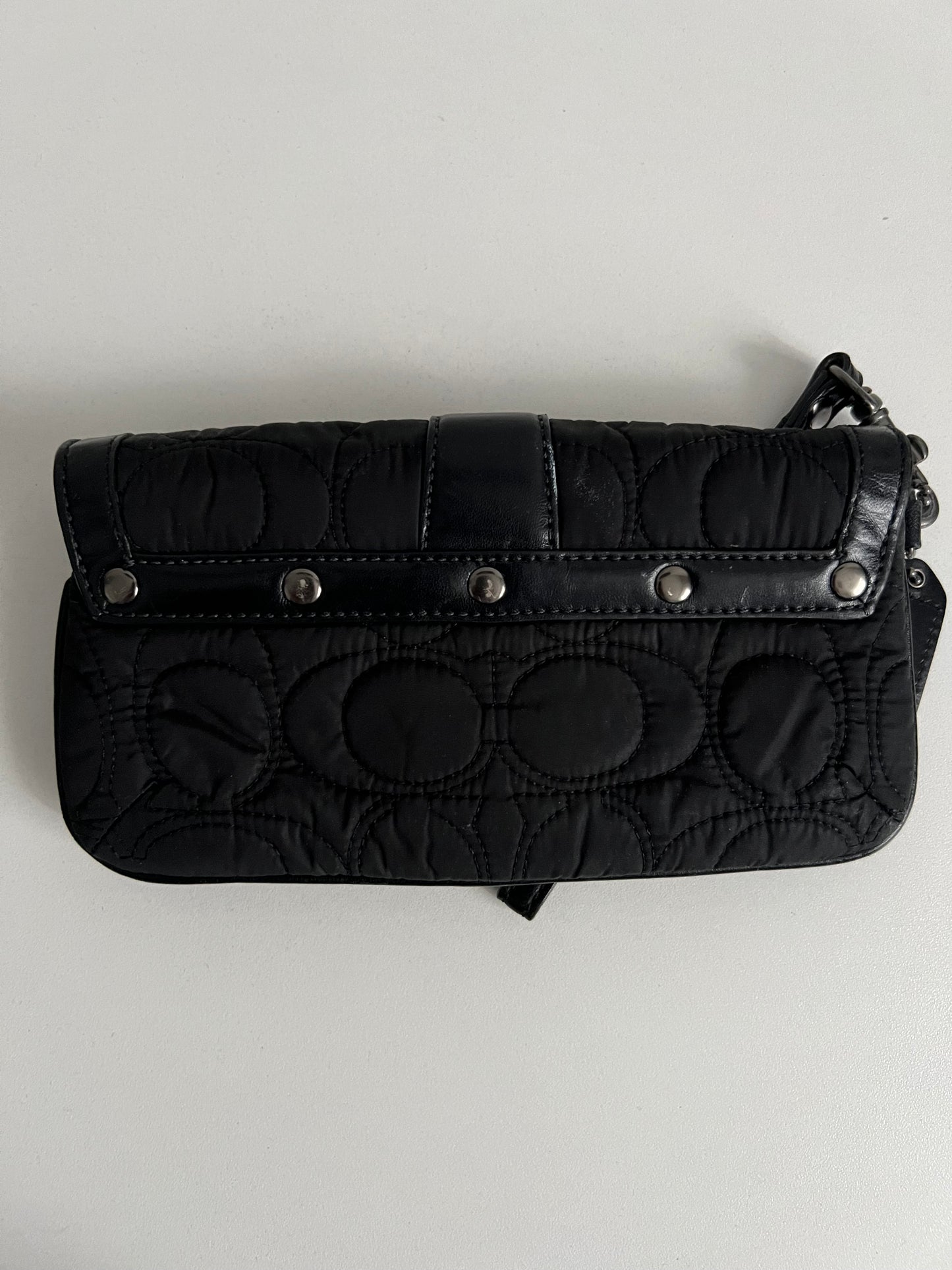 Coach Black Quilted Wristlet Wallet Wrist Bag