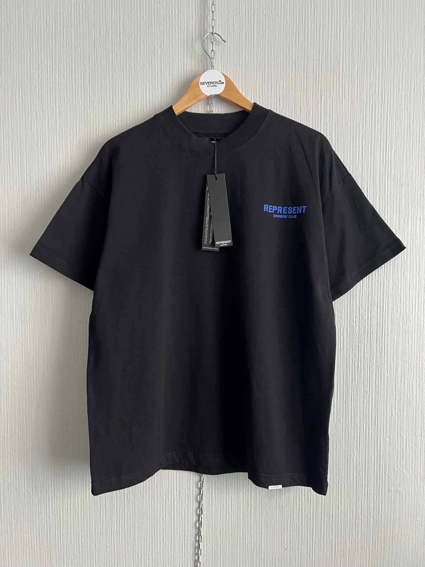 Represent Mens Black Cotton T-shirt