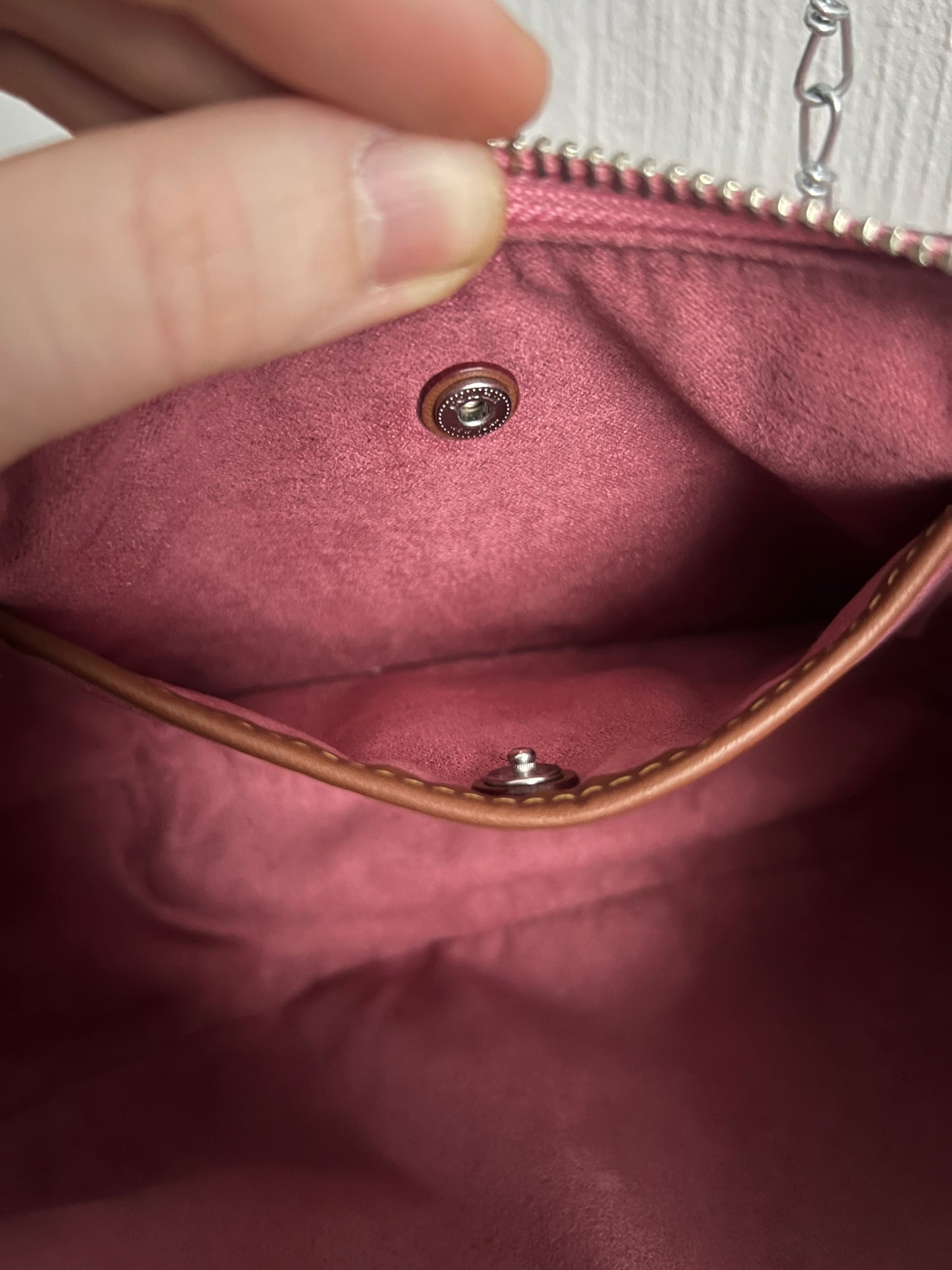 Coach Luna Pink Pebbled Leather Shoulder Bag