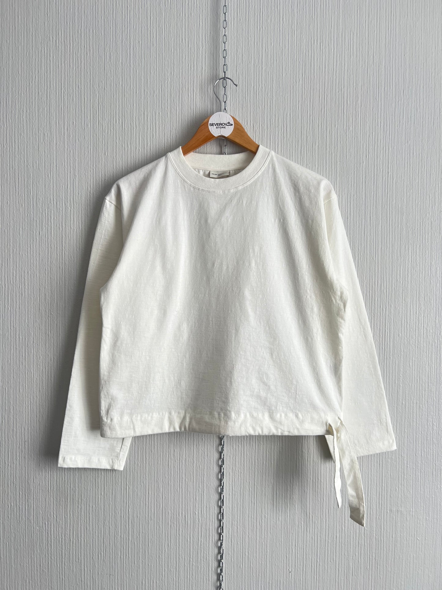 Dries van Noten White Cropped Womens Crewneck