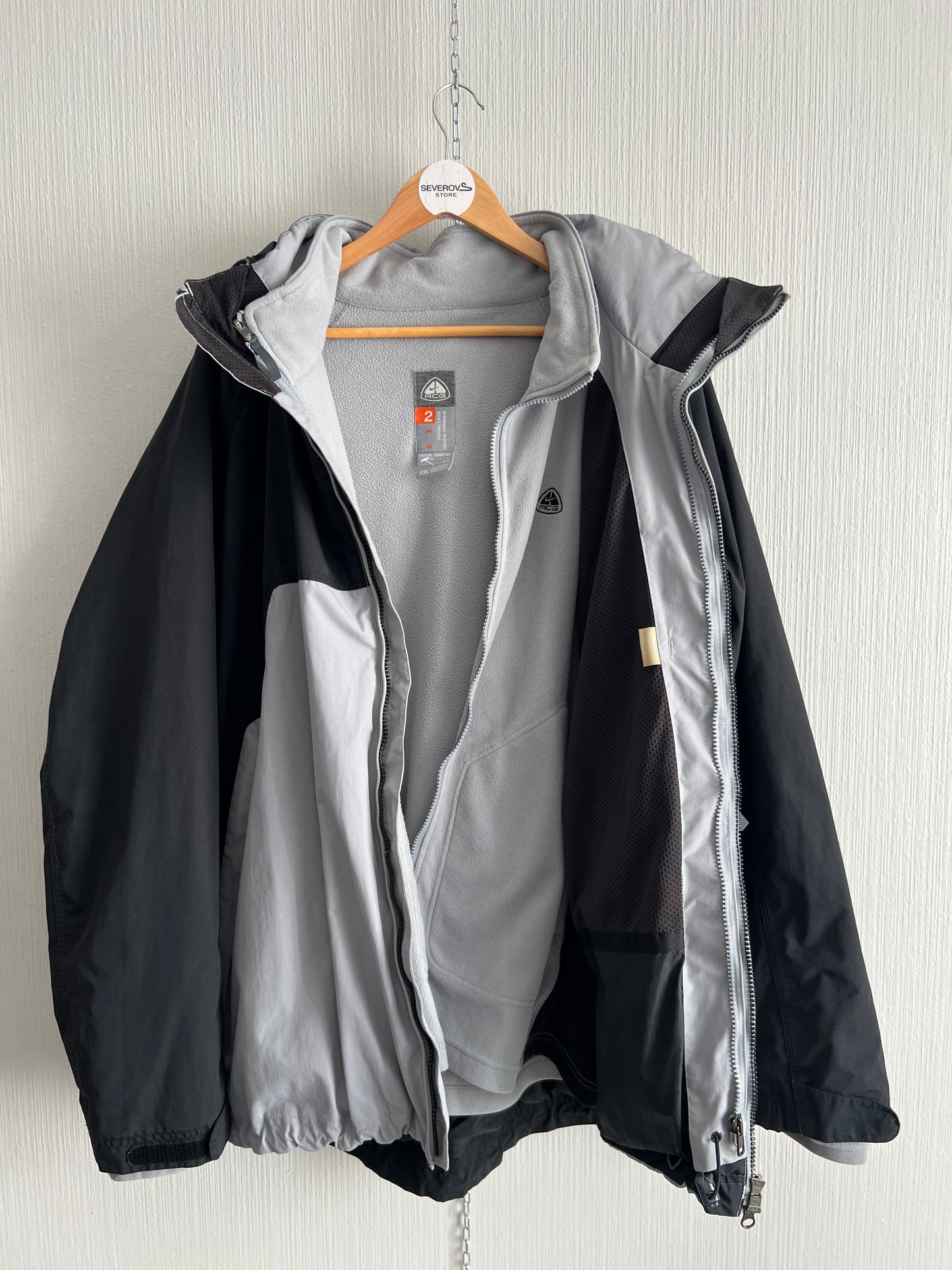 Nike ACG 2005 2in1 Shell Fleece Two toned Grey Black Jacket