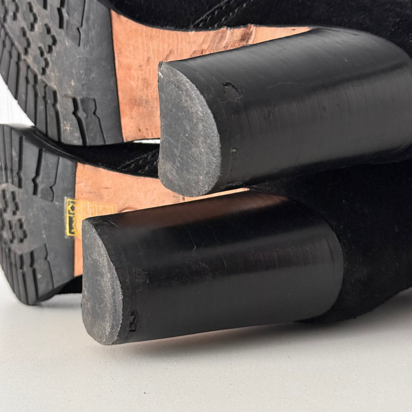 Chanel CC Logo Black Suede Leather High Boots