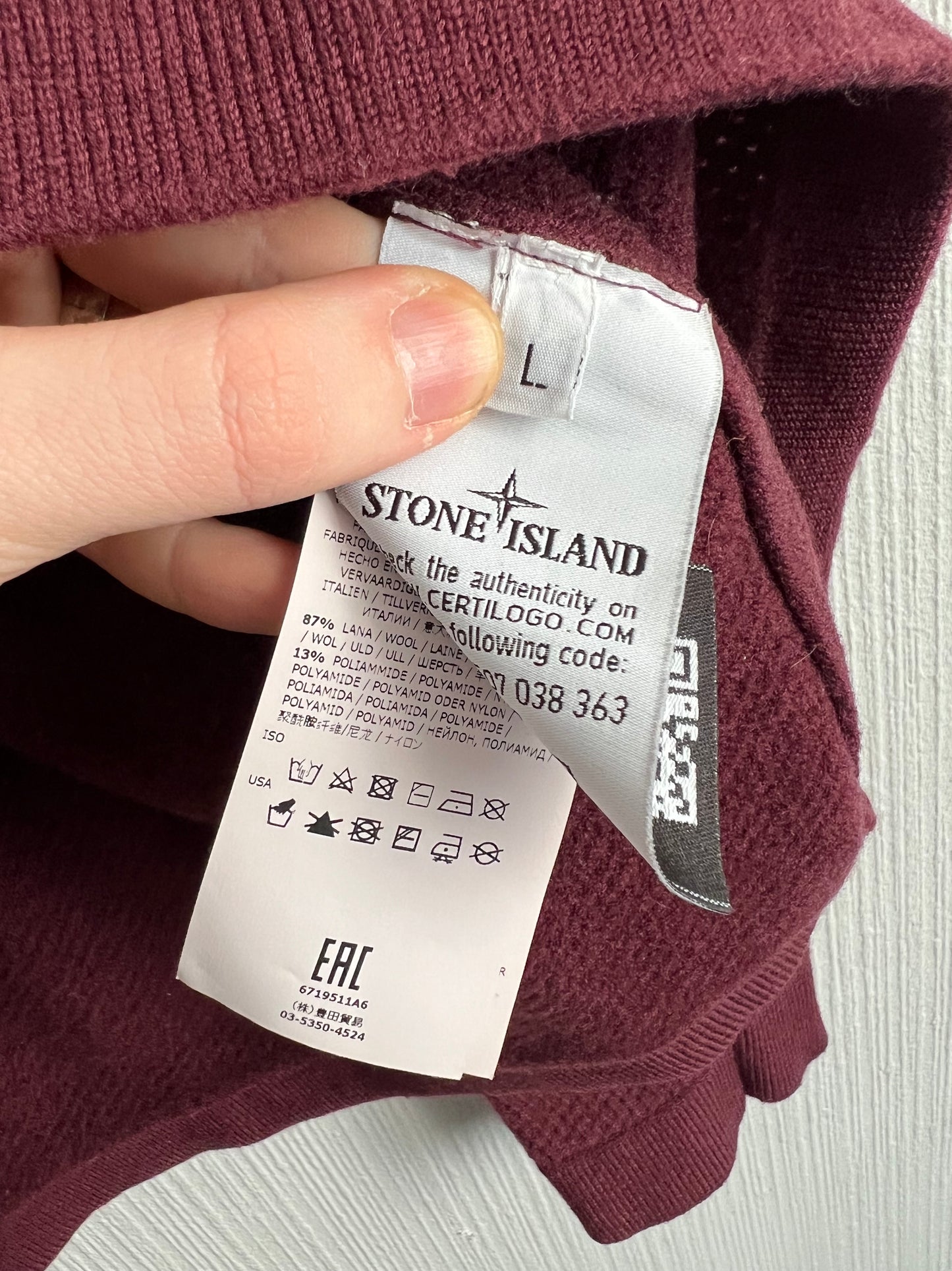 Stone Island Shadow Project
Waffle Wool Sweater In Bordeaux