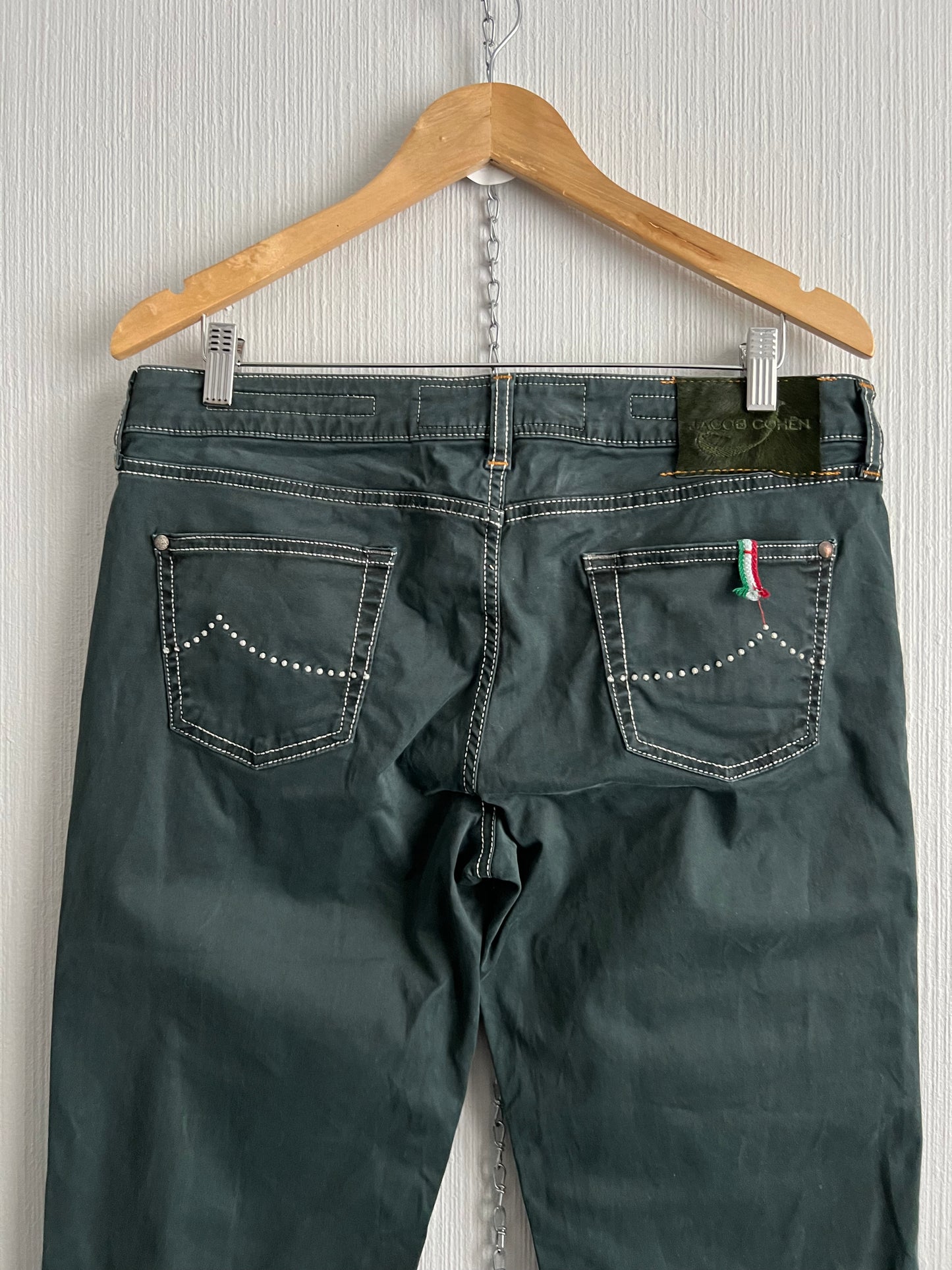 Jacob Cohen 711 Model Mens Dark Green Pants