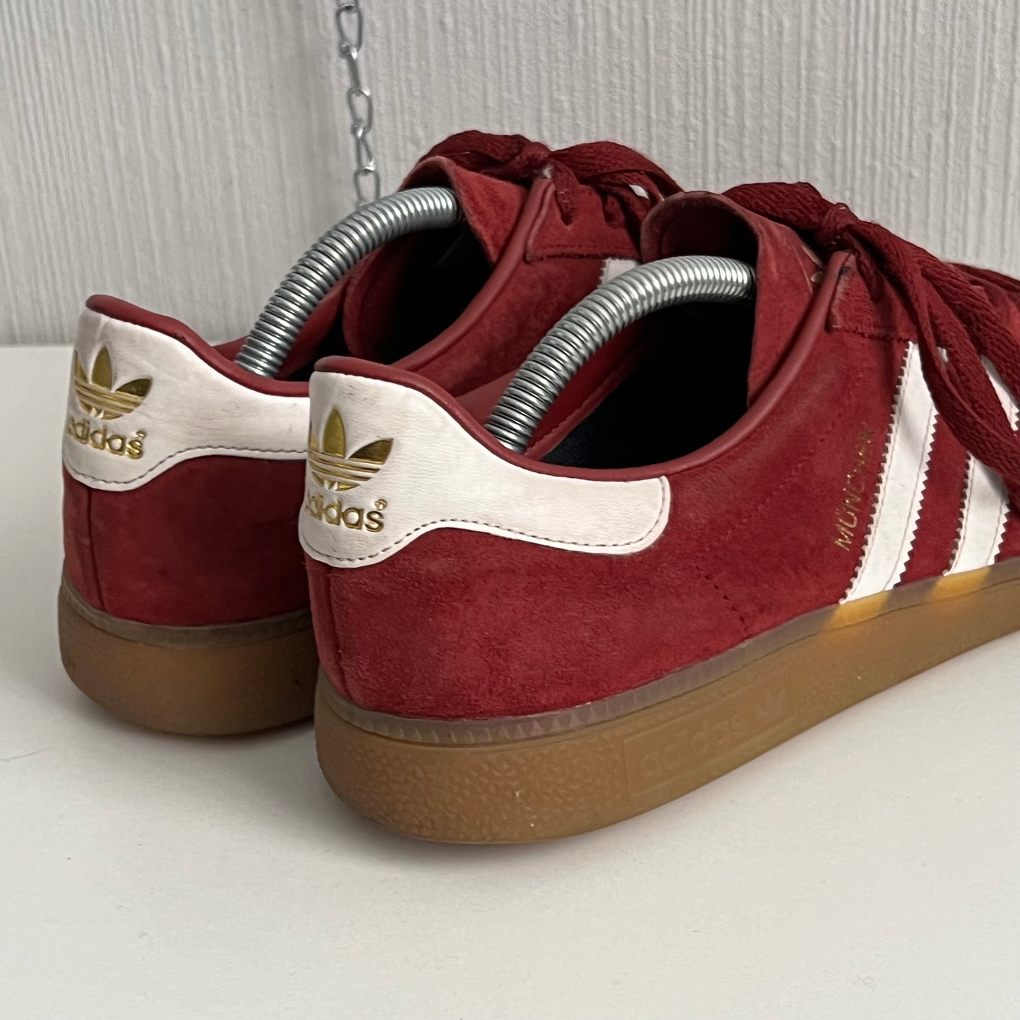 Adidas Munchen Burgundy Suede Mens Shoes