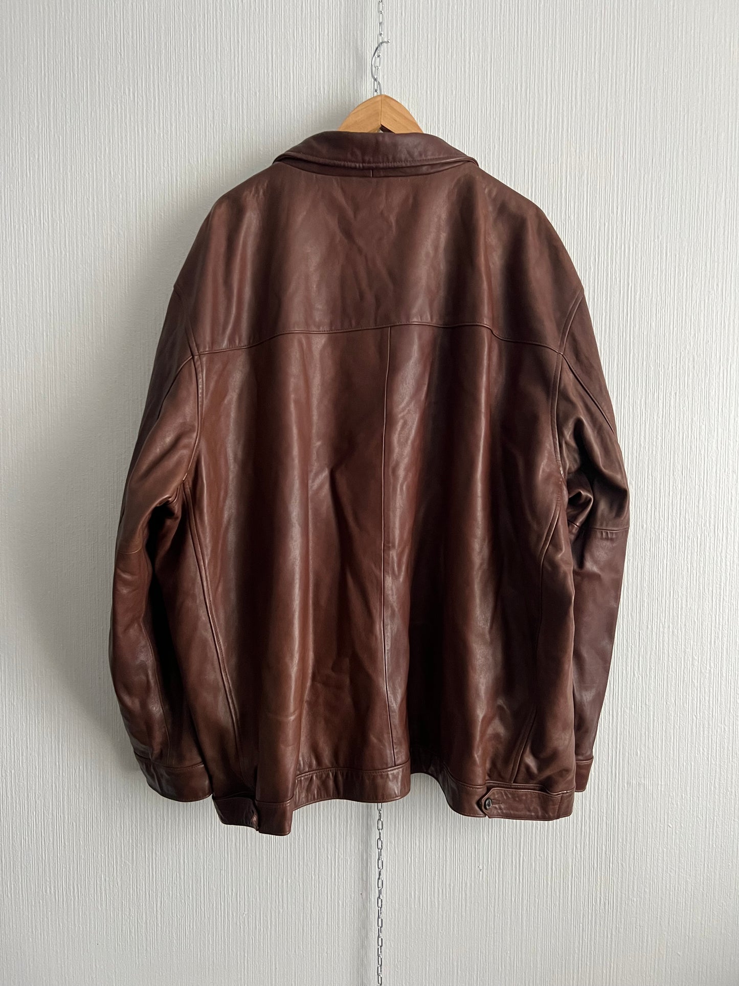 Polo Ralph Lauren Brown Leather Harrington Jacket