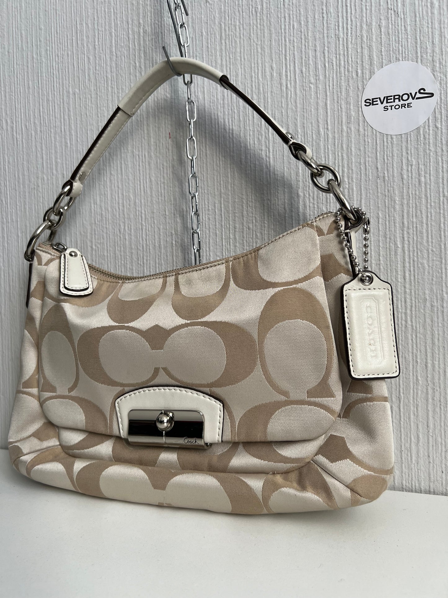 Coach Cream Canvas Kristin Hobo Bag