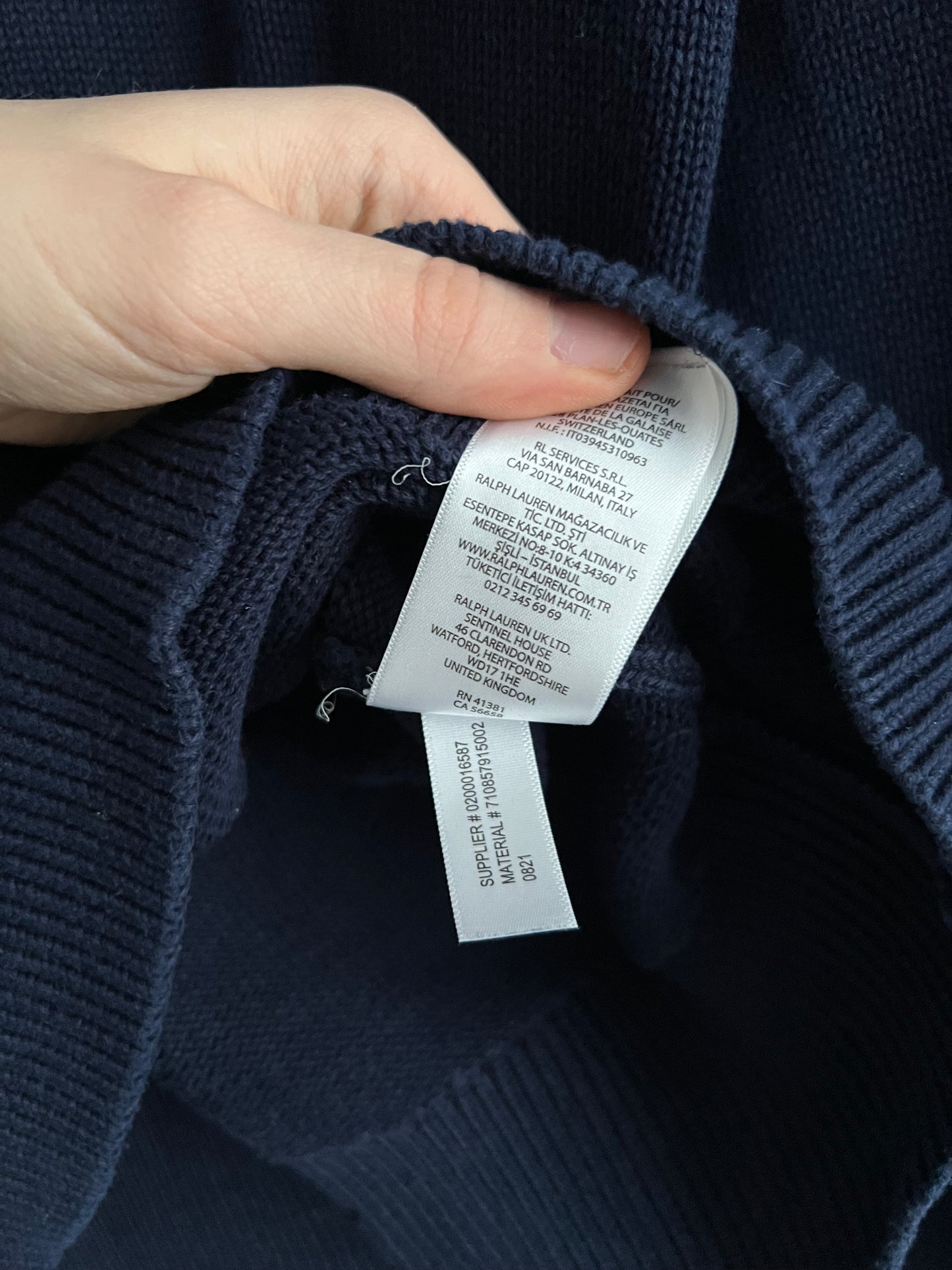 Polo Ralph Lauren Men’s Navy Cotton Turtleneck