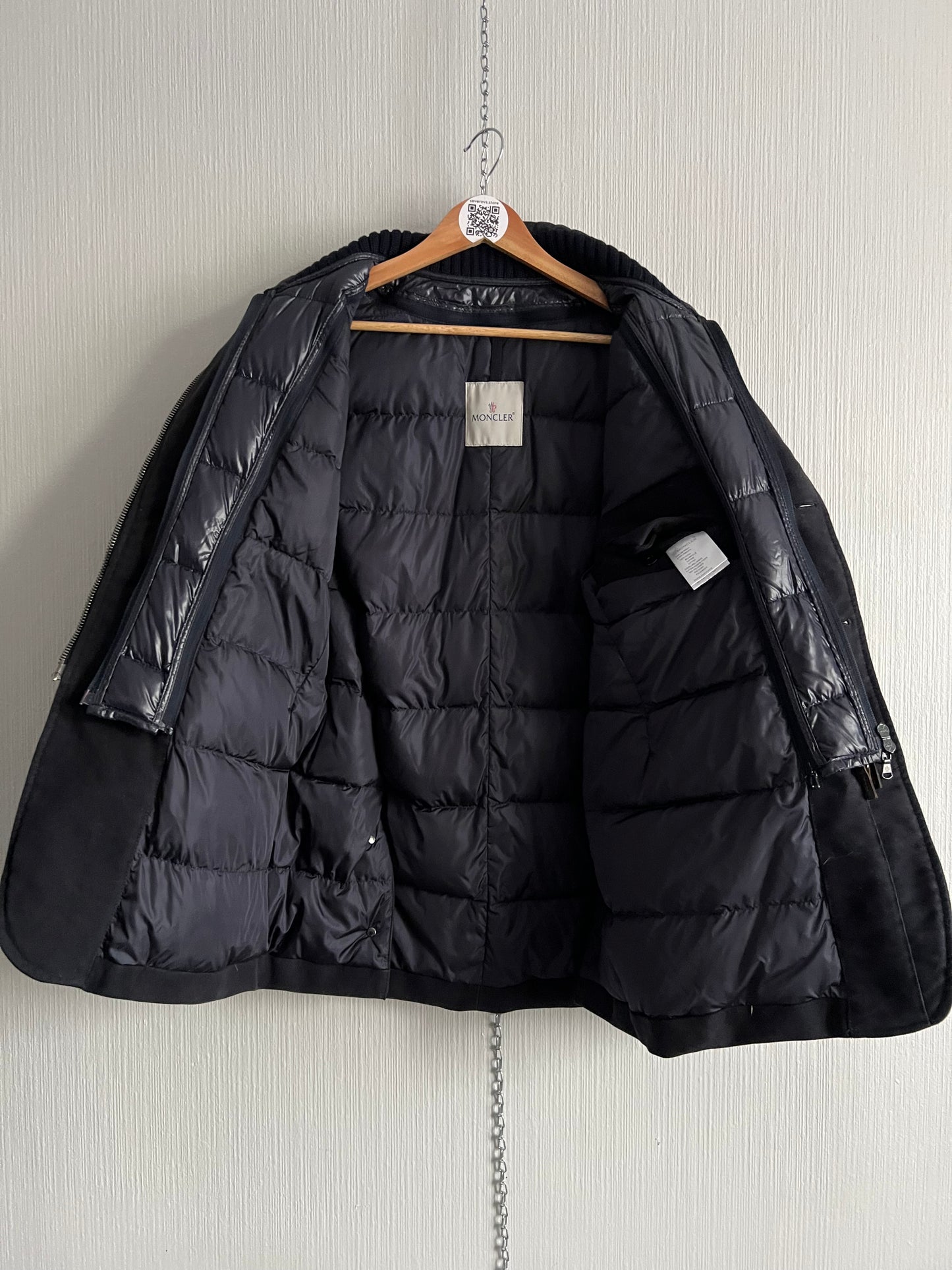 Moncler Claude Black Cotton Down Blazer Mens Jacket