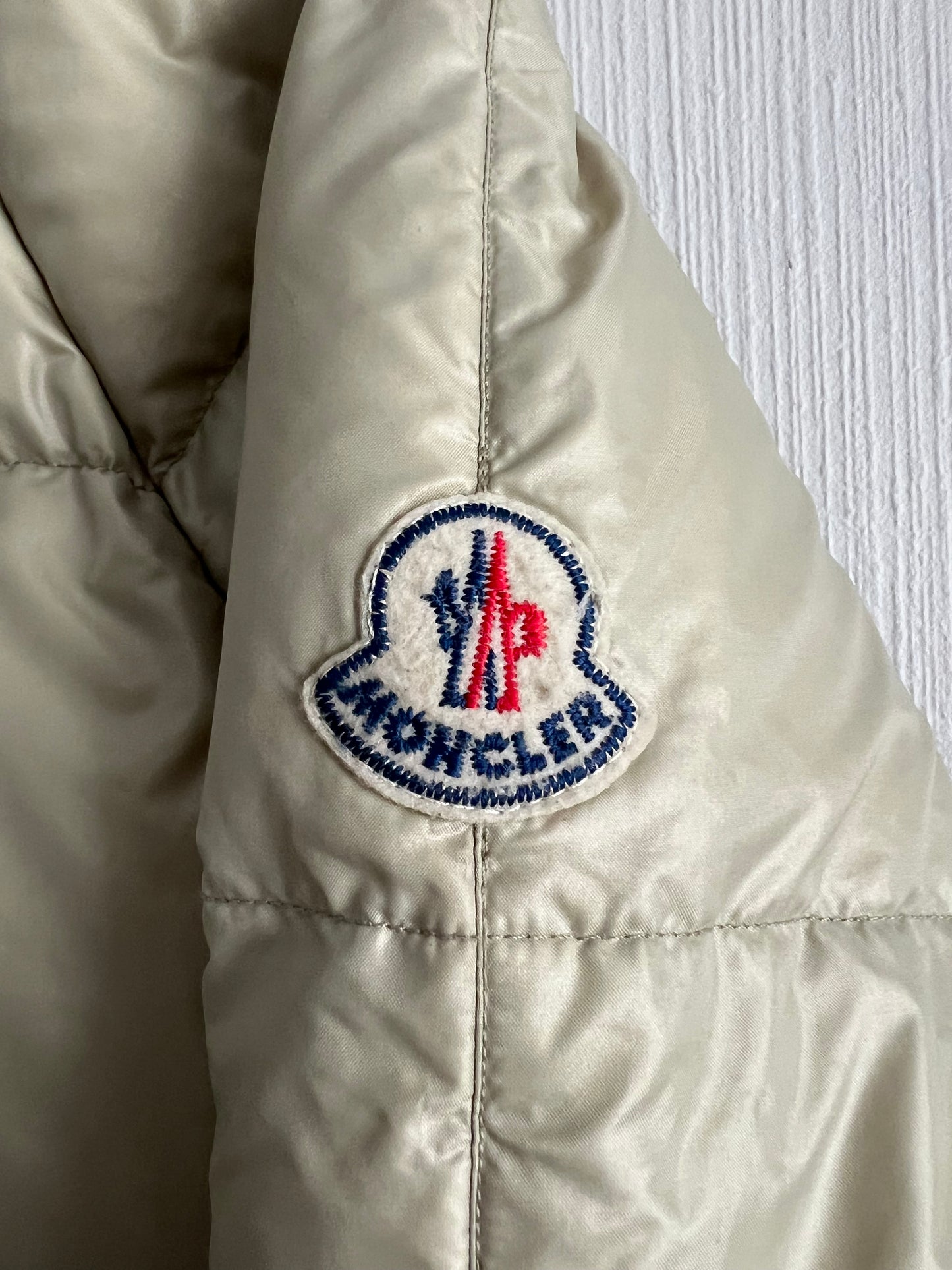 Vintage 90s Moncler Grenoble Beige Puffer Down Mens Jacket